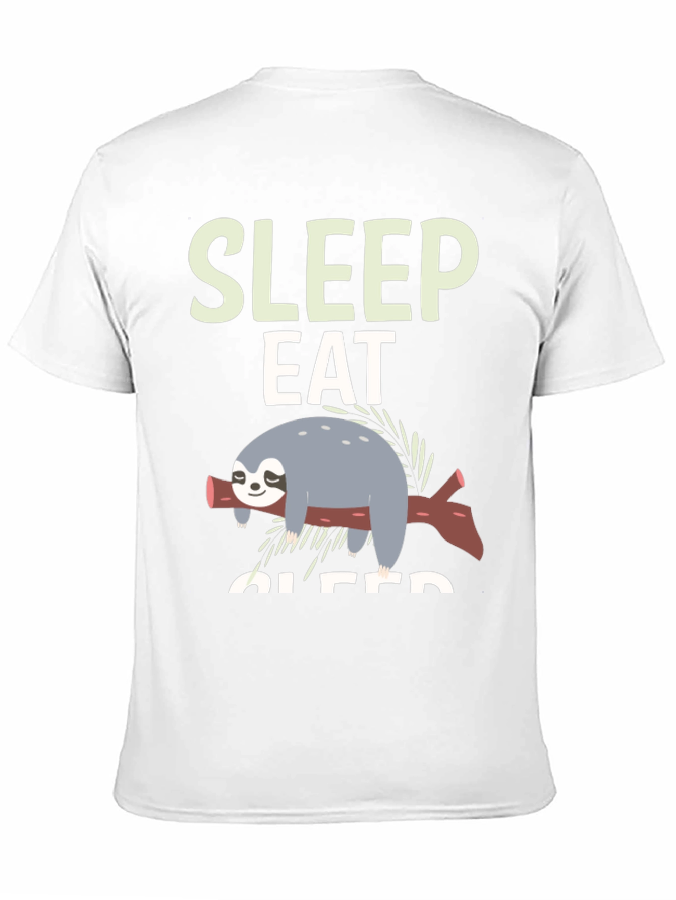Black Sleep Eat Sloth Tee - Funny Relaxed Graphic T-Shirt view 11