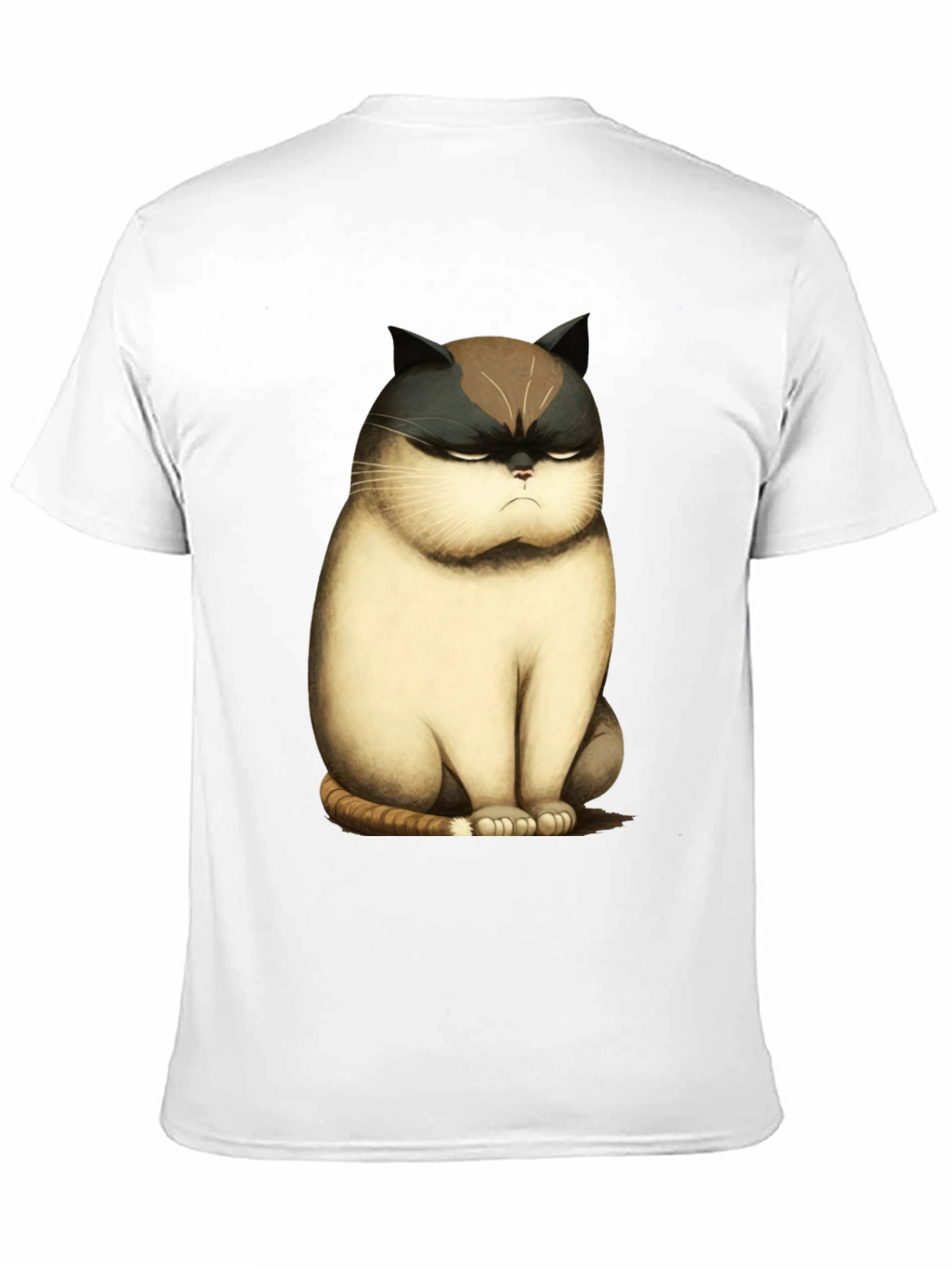 Black Grumpy Cat T-Shirt - Funny Cartoon Cat Tee view 11