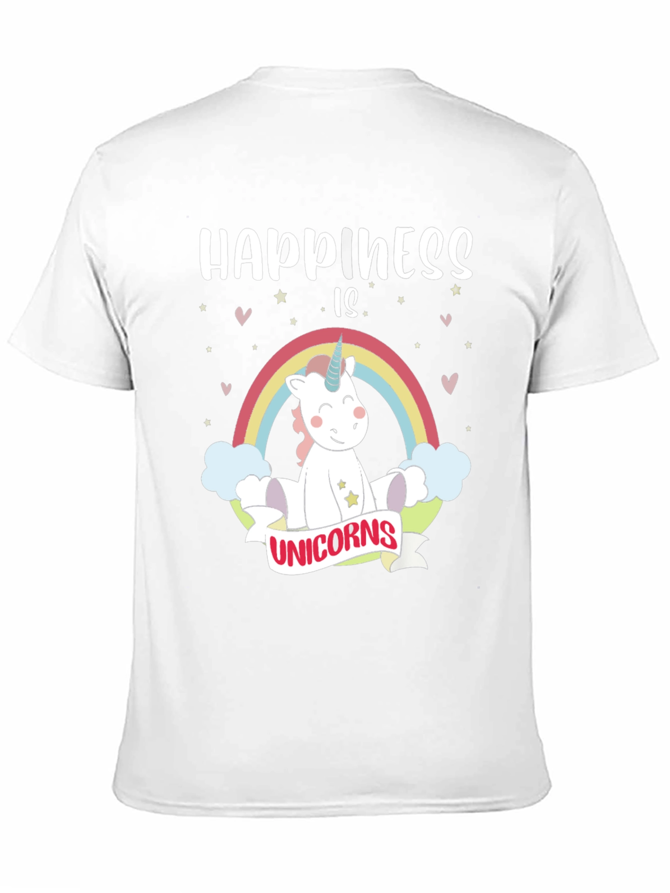 Black Happiness Is Unicorns Graphic T-Shirt view 11
