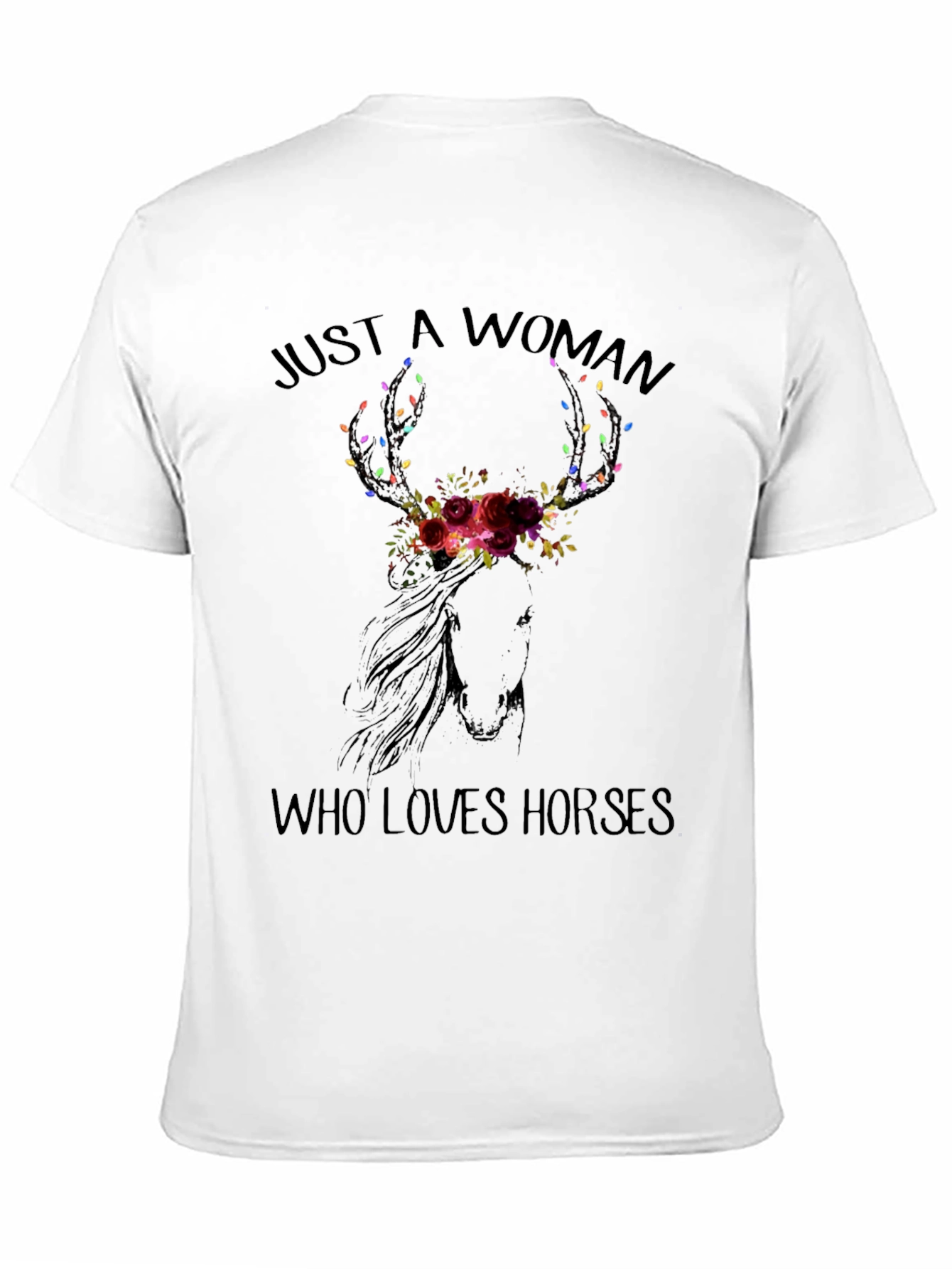 Black Just A Woman Who Loves Horses T-Shirt view 11