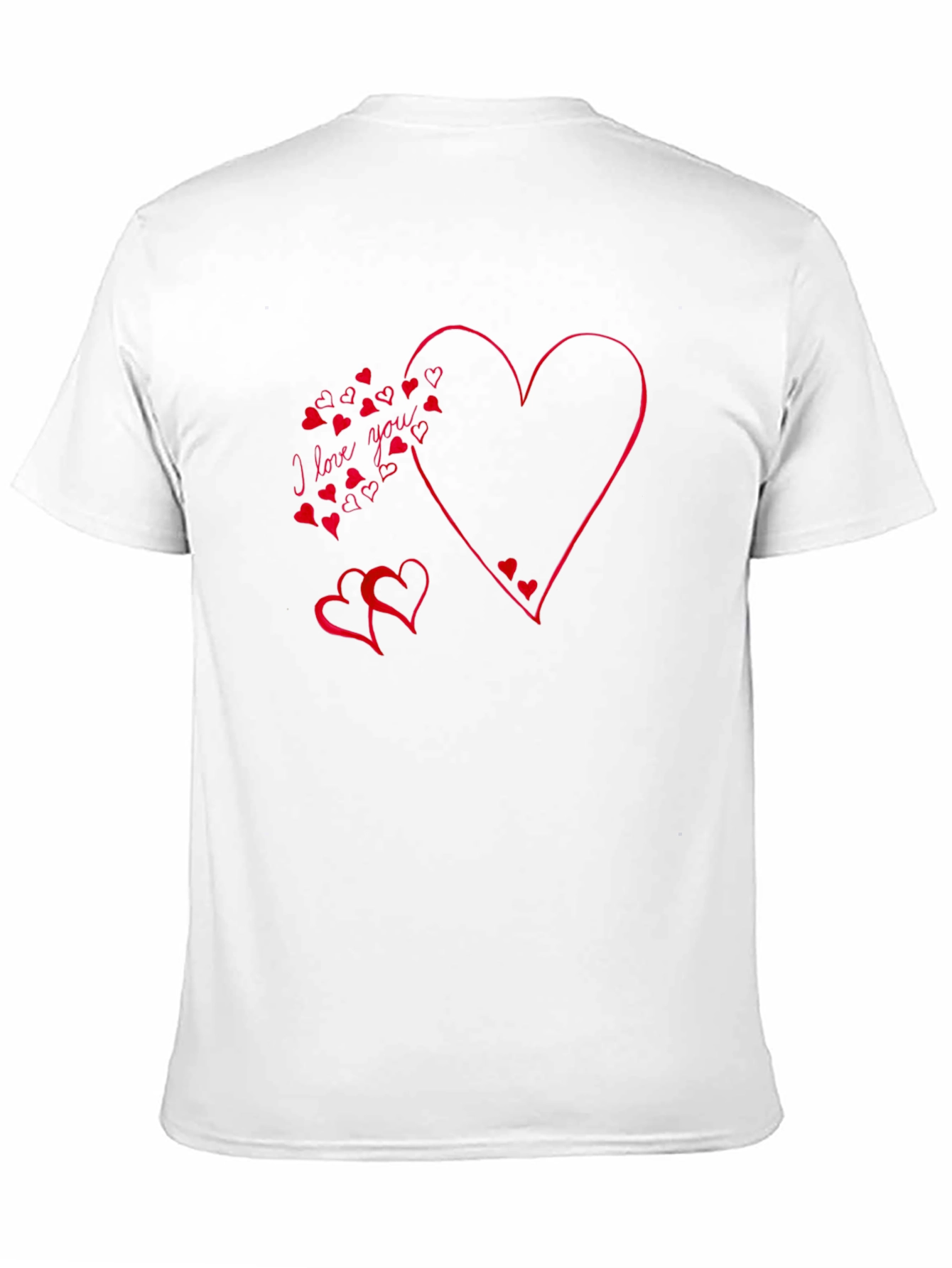 Black I Love You Heart T-Shirt - Black view 11