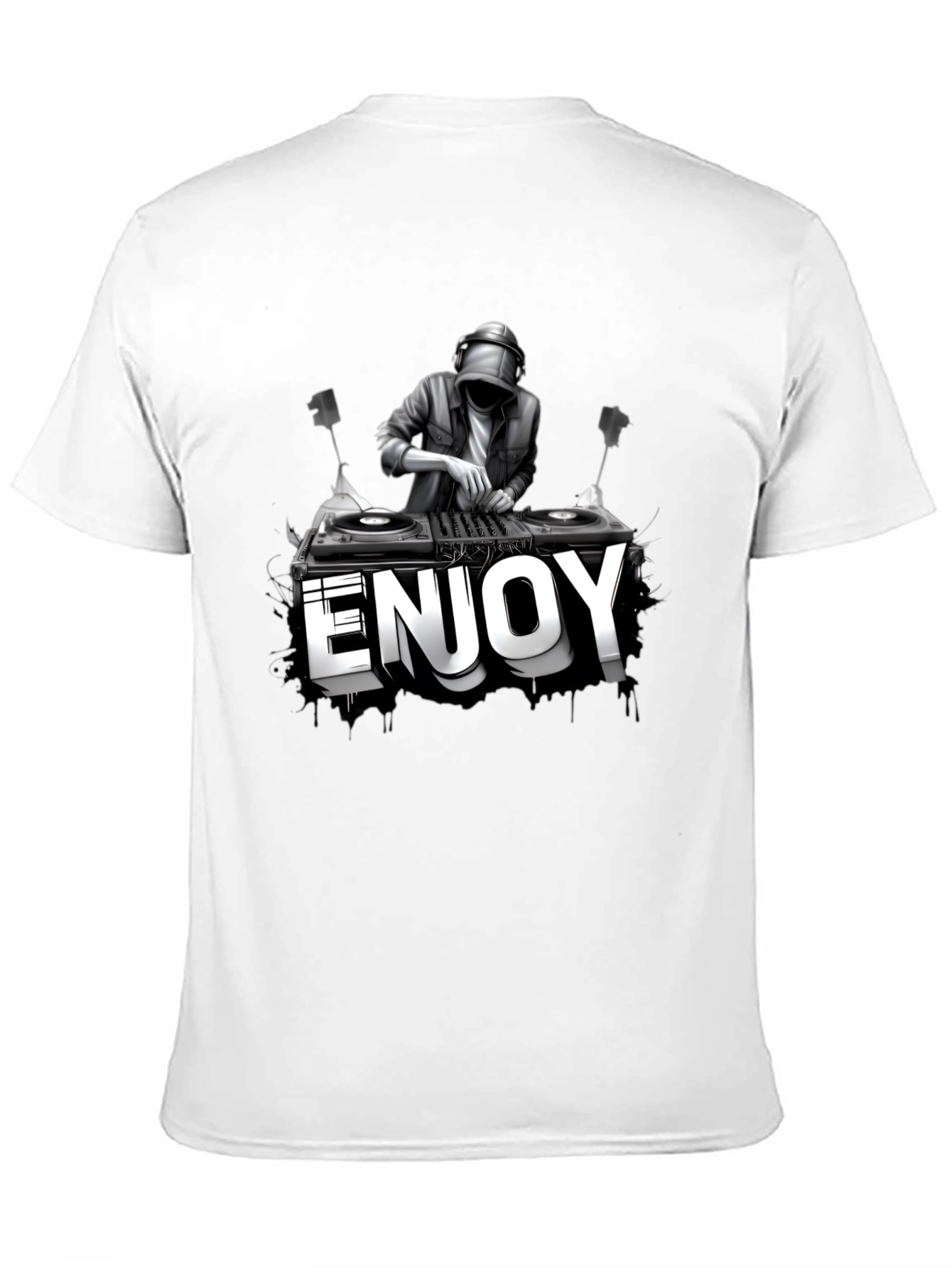 Black DJ Enjoy Graphic Black T-Shirt view 11