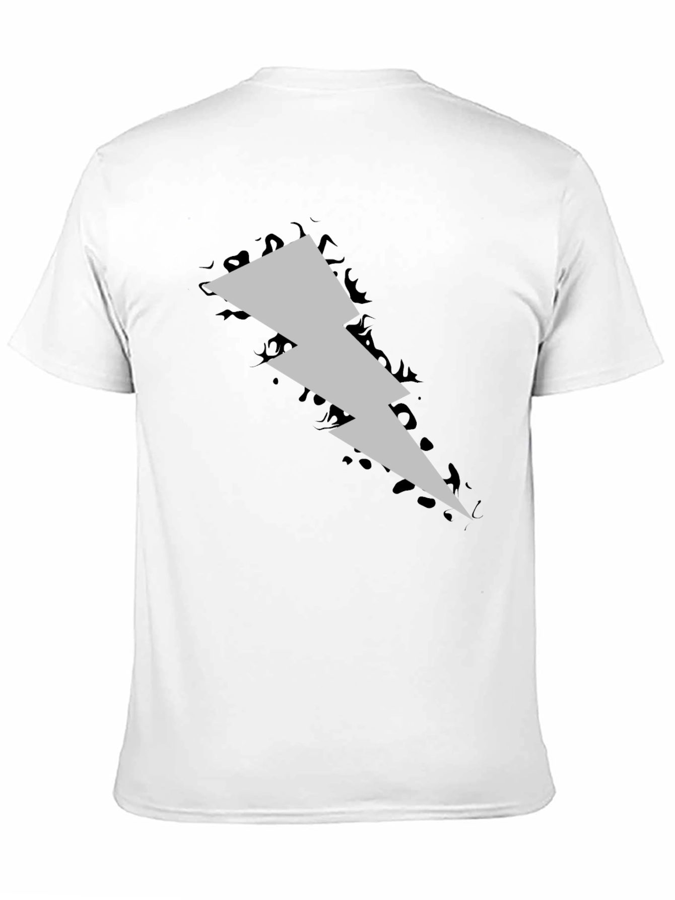 Black Lightning Bolt Graphic Tee - Black Cotton Casual Shirt view 11