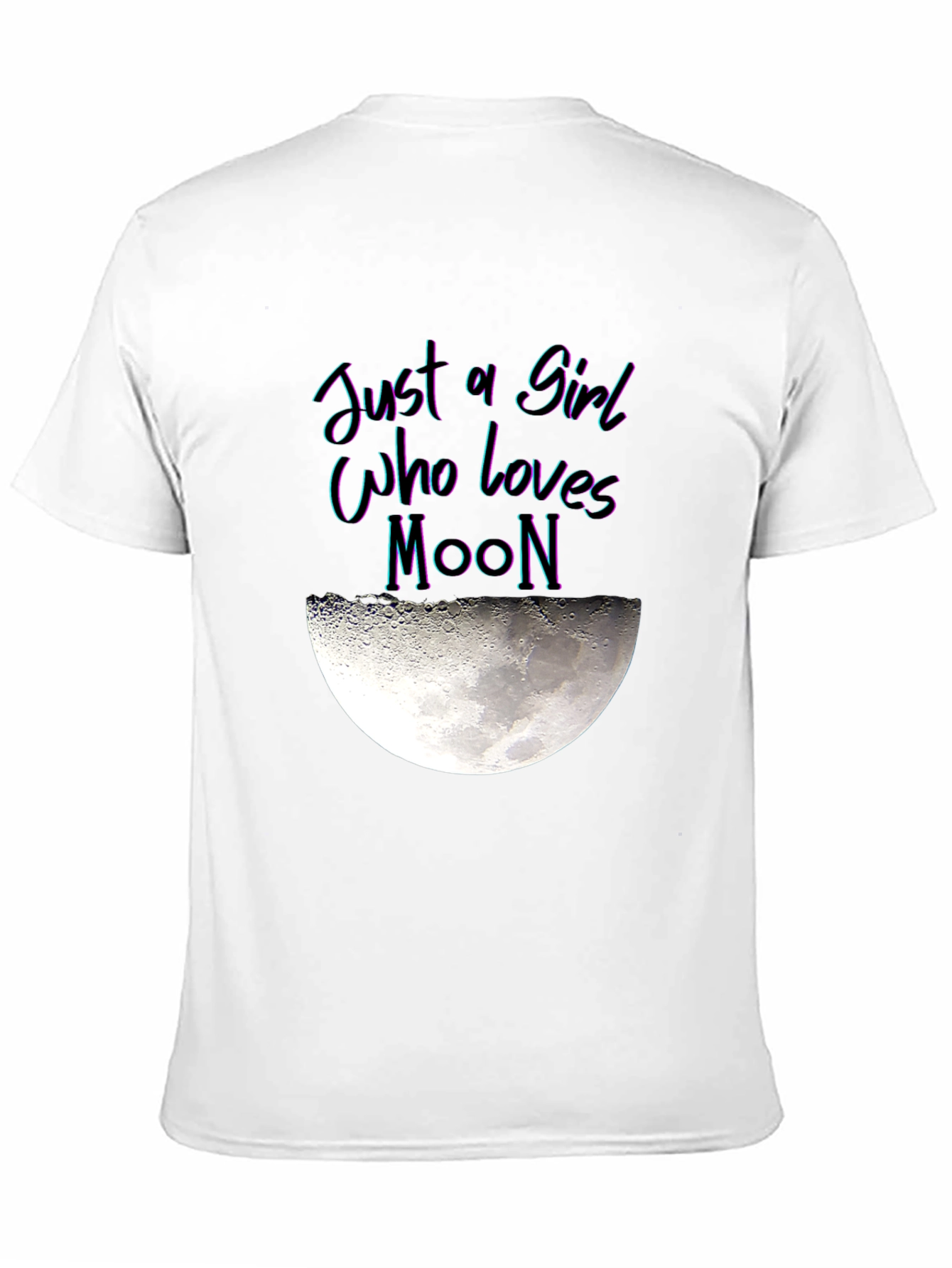 Black Just a Girl Who Loves Moon Graphic T-Shirt view 11