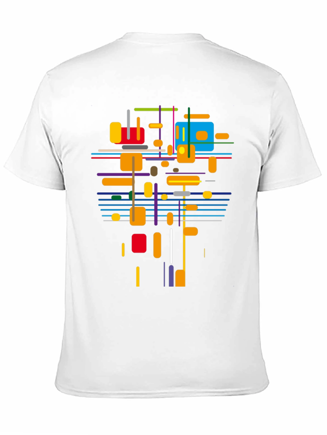 Black Abstract Geometric T-Shirt - Modern Art Tee view 11