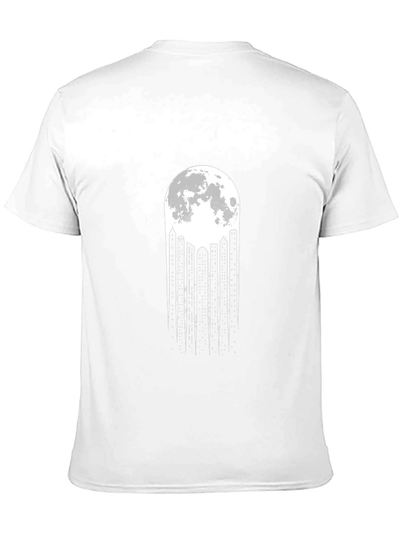 Black Moonlit Cityscape Black T-Shirt view 11