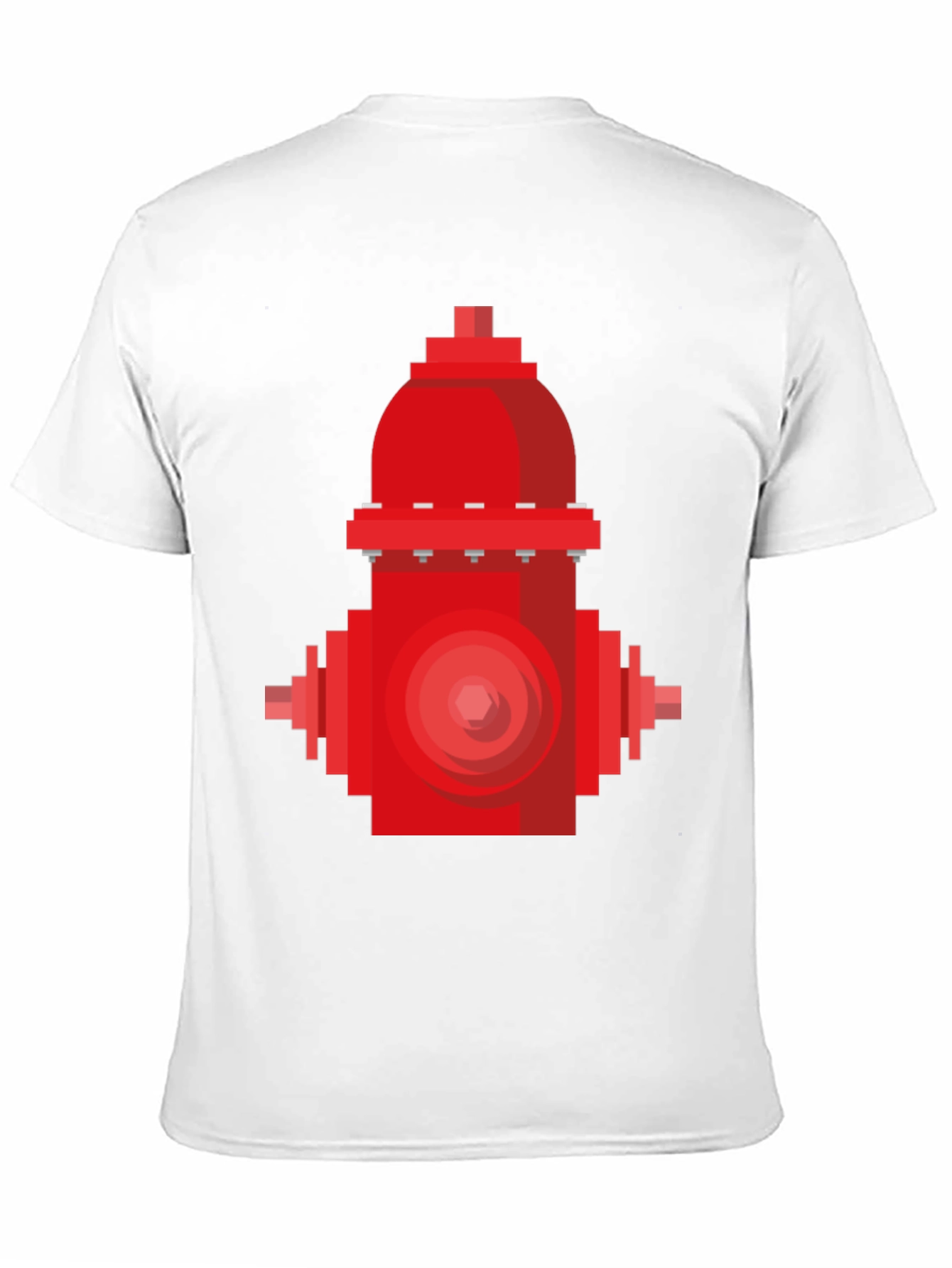 Black Pixel Fire Hydrant Graphic Tee - Black Cotton Shirt view 11