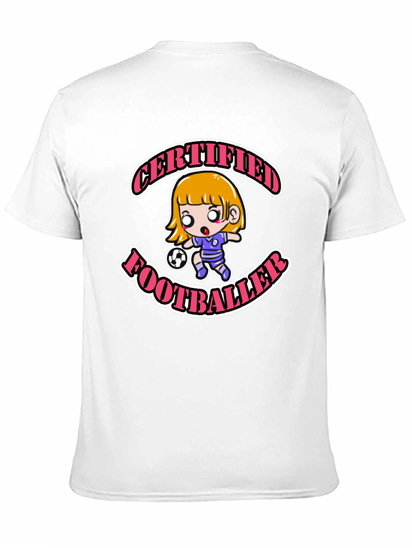 Black Certified Footballer Cartoon T-Shirt view 11