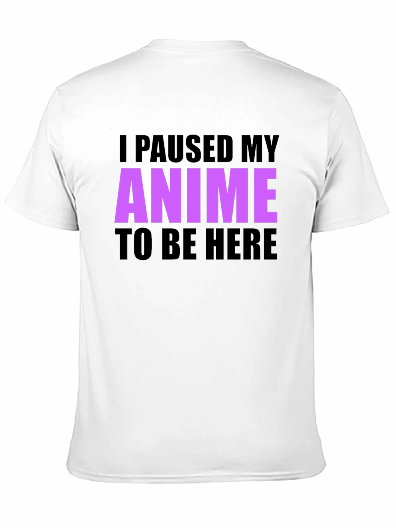 Black Anime Paused Graphic T-Shirt - Casual Crew Neck Tee view 11