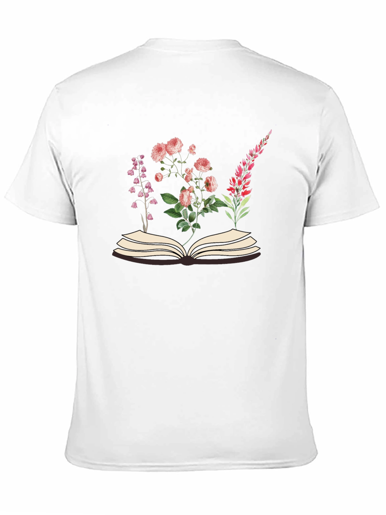 Black Floral Book T-Shirt - Stylish Botanical Design view 11