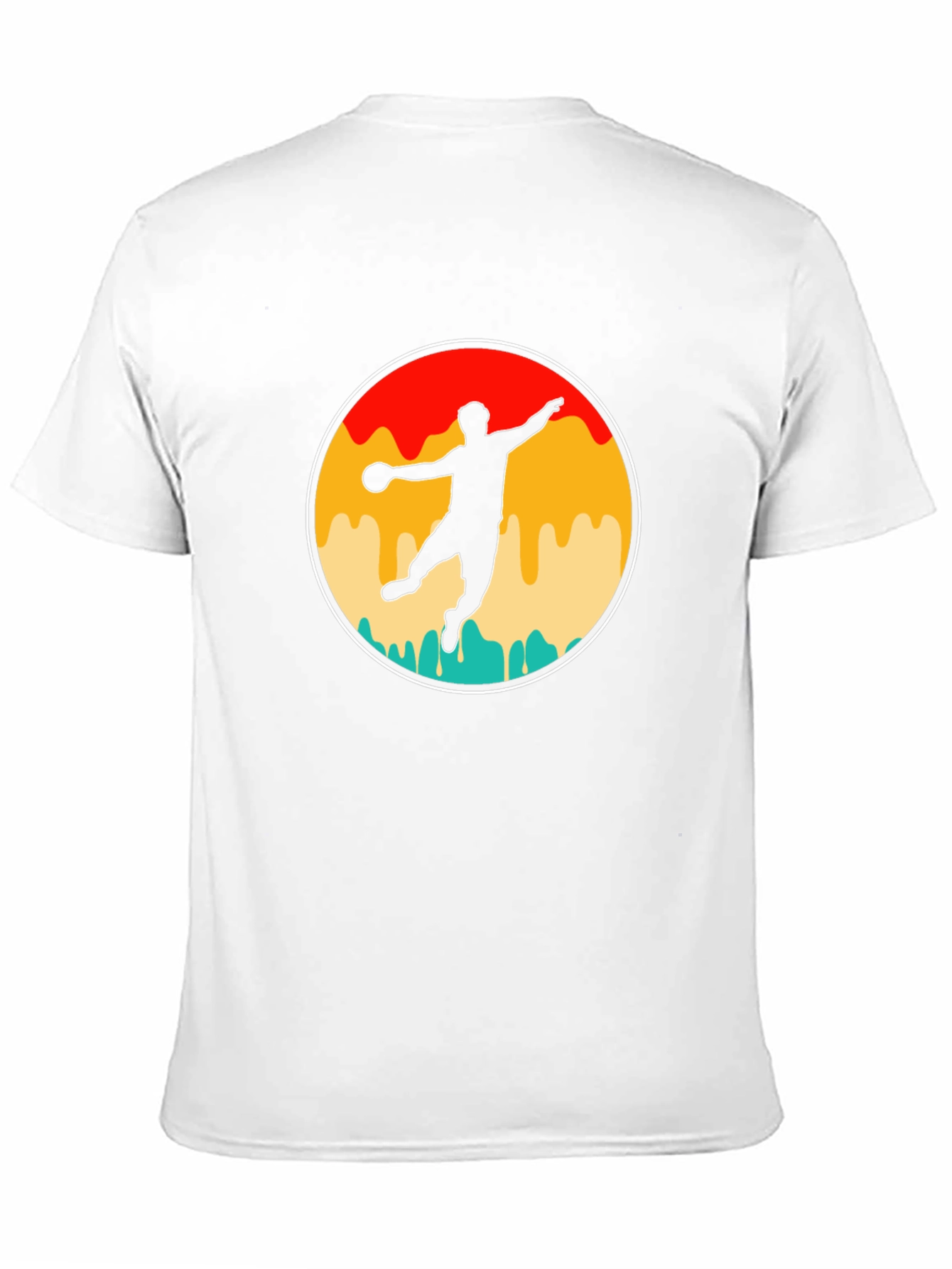 Black Retro Handball Player T-Shirt view 11