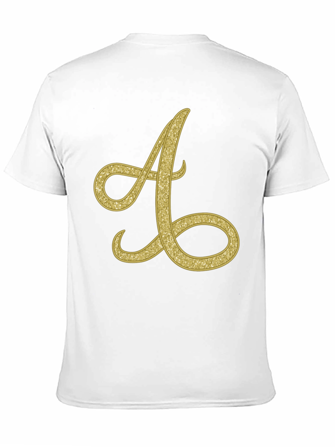 Black Golden Letter A T-Shirt view 11
