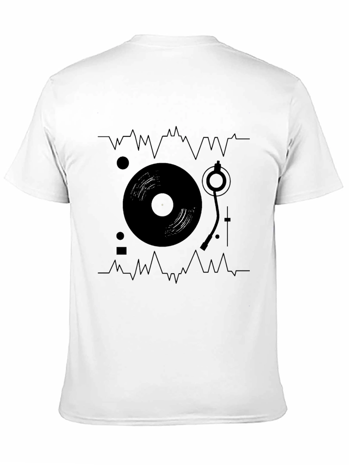 Black DJ Turntable Graphic Tee - Black Cotton T-Shirt view 11