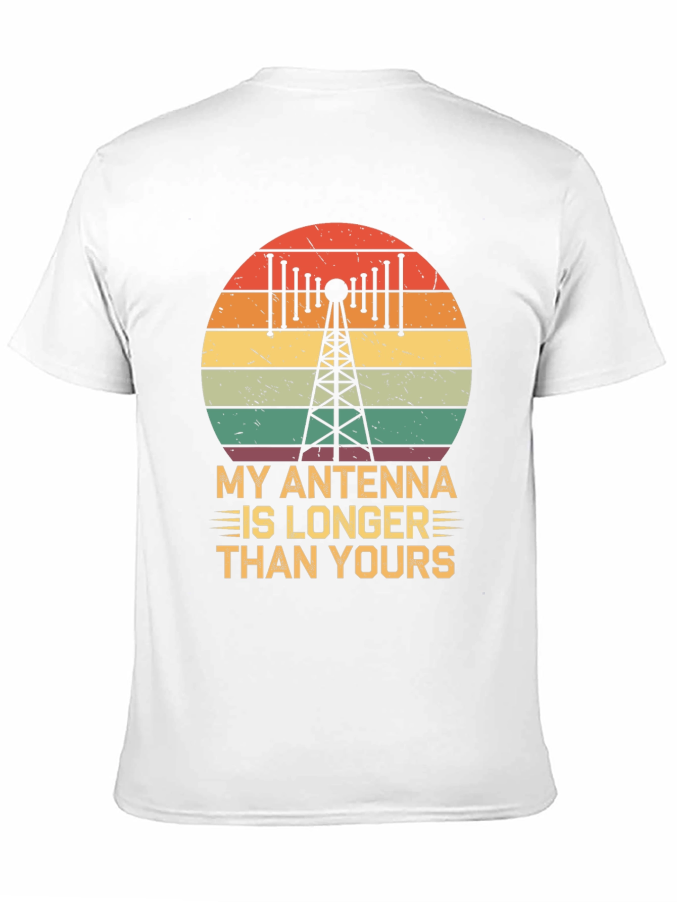 Black Antenna Longer Than Yours Funny Ham Radio T-Shirt view 11