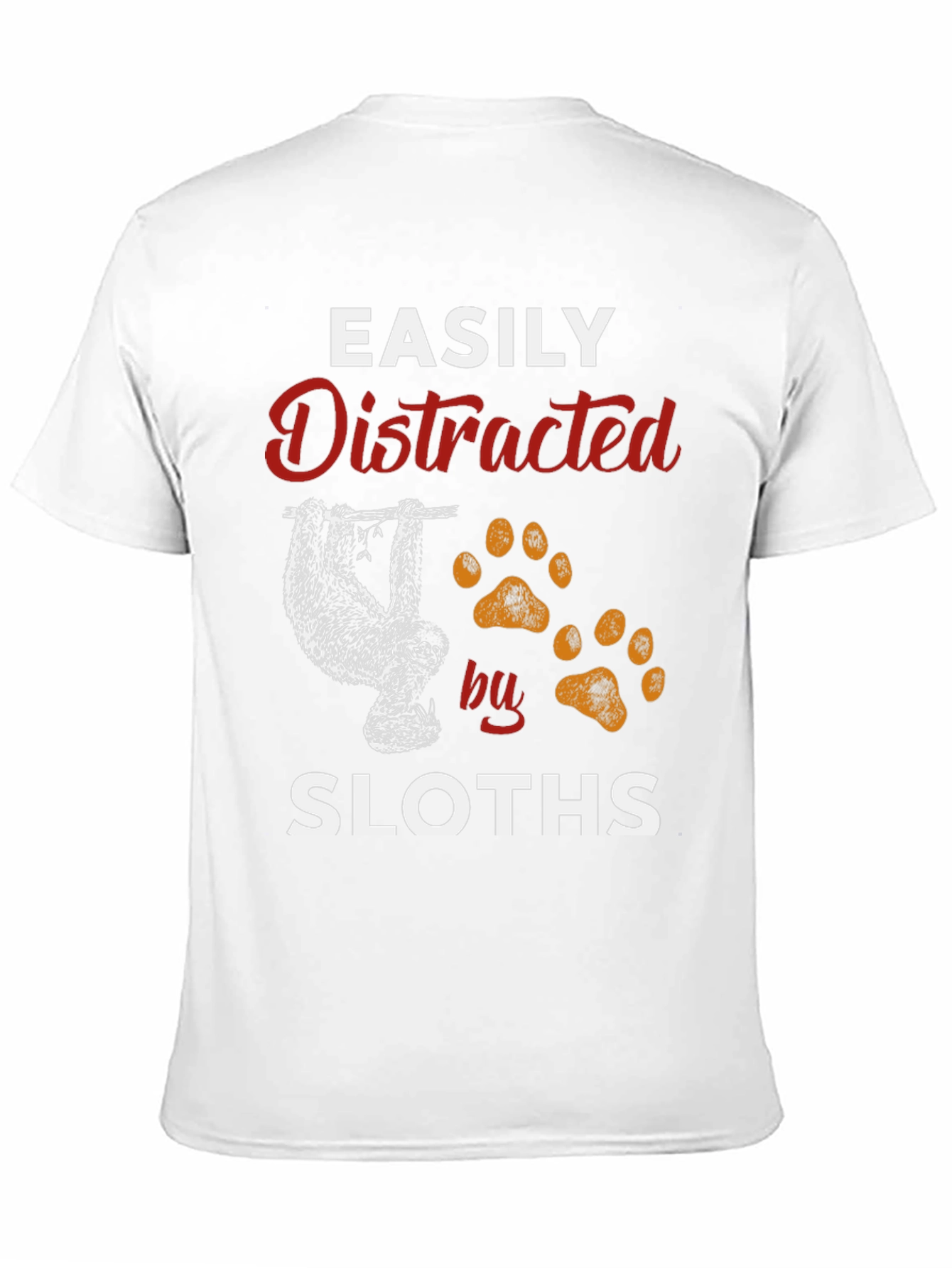Black Easily Distracted by Sloths Graphic T-Shirt view 11