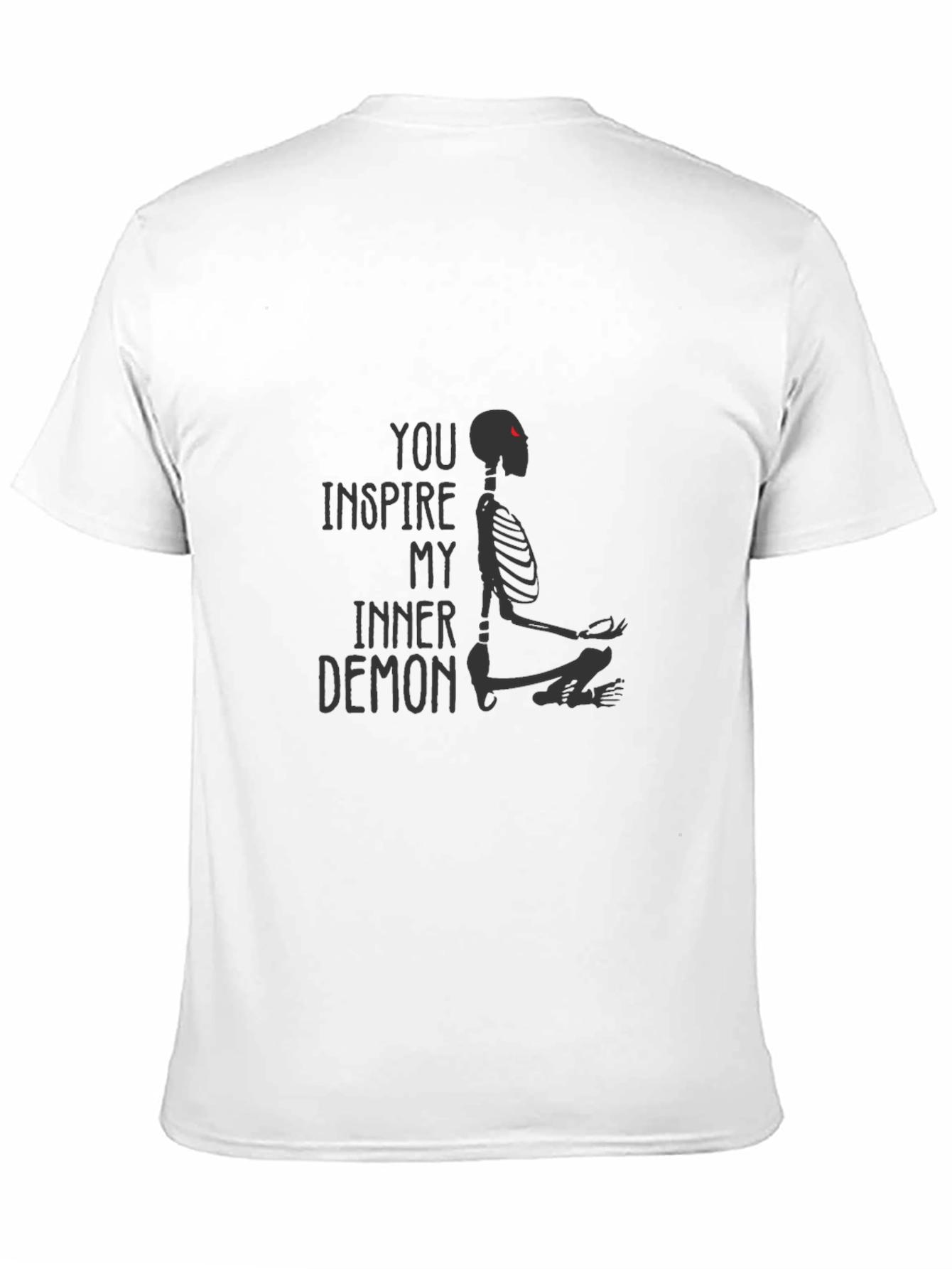 Black Inner Demon Graphic Tee - Meditating Skeleton Design view 11