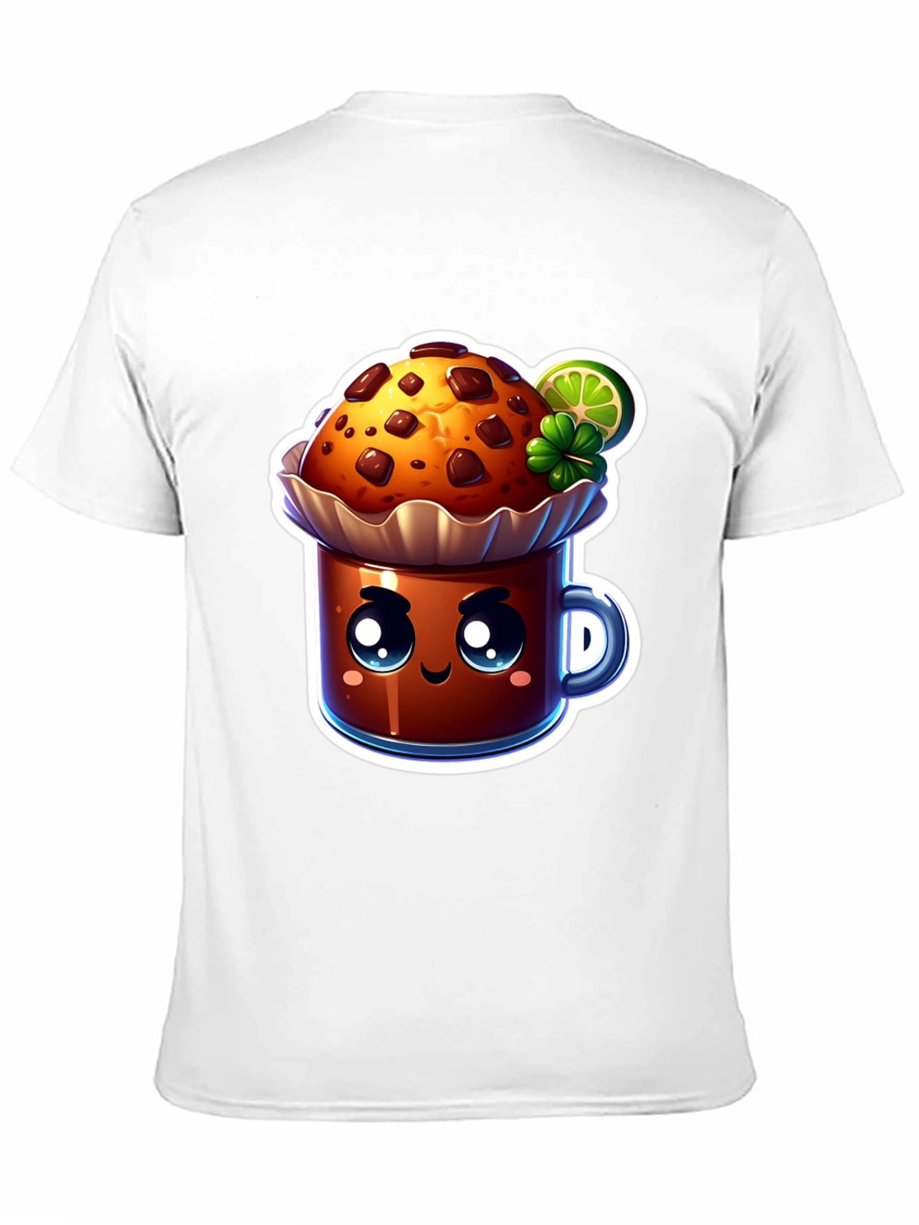 Black Cute Kawaii Cupcake Graphic T-Shirt view 11