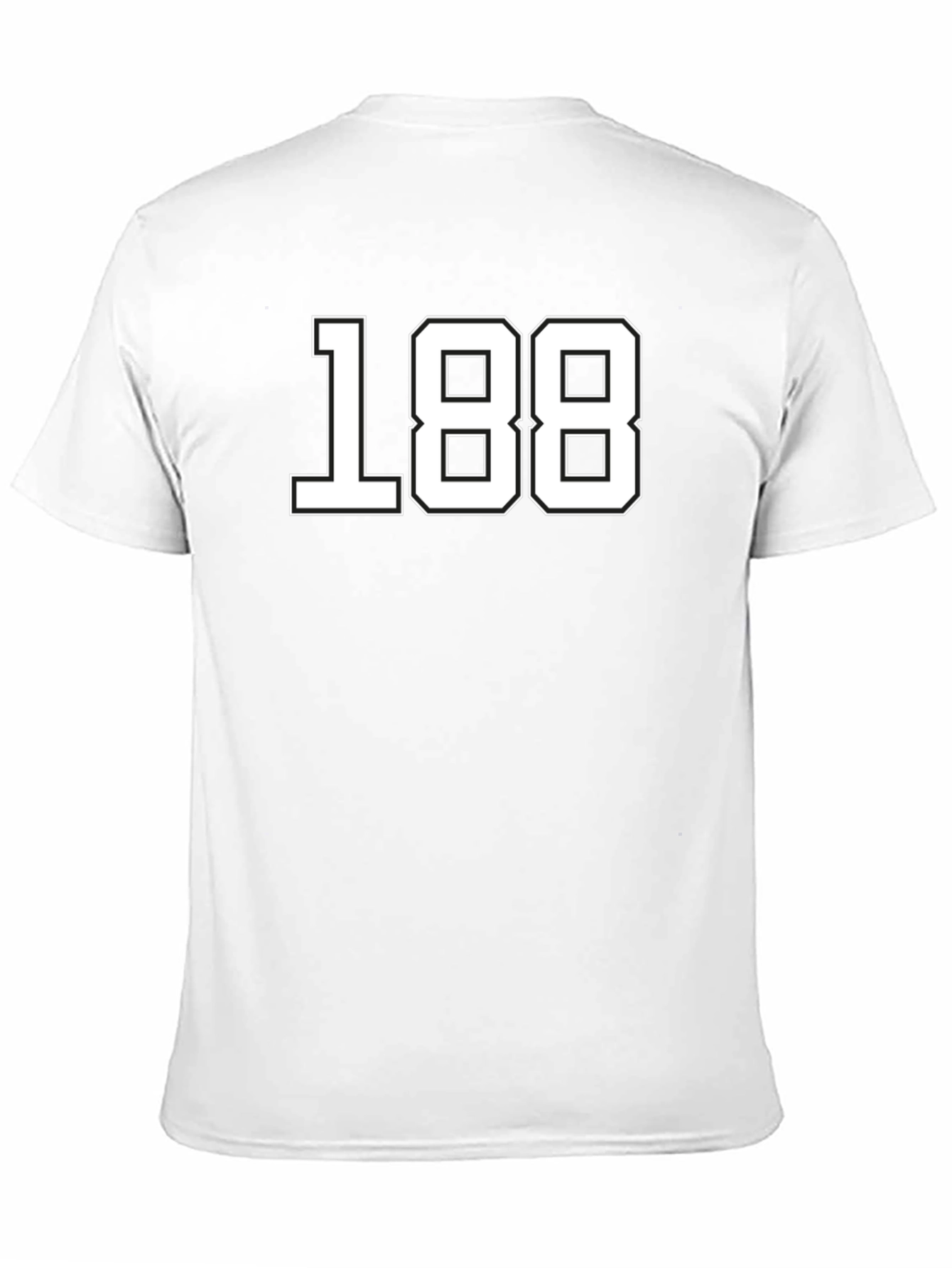 Black Black T-Shirt with White Number 188 view 11