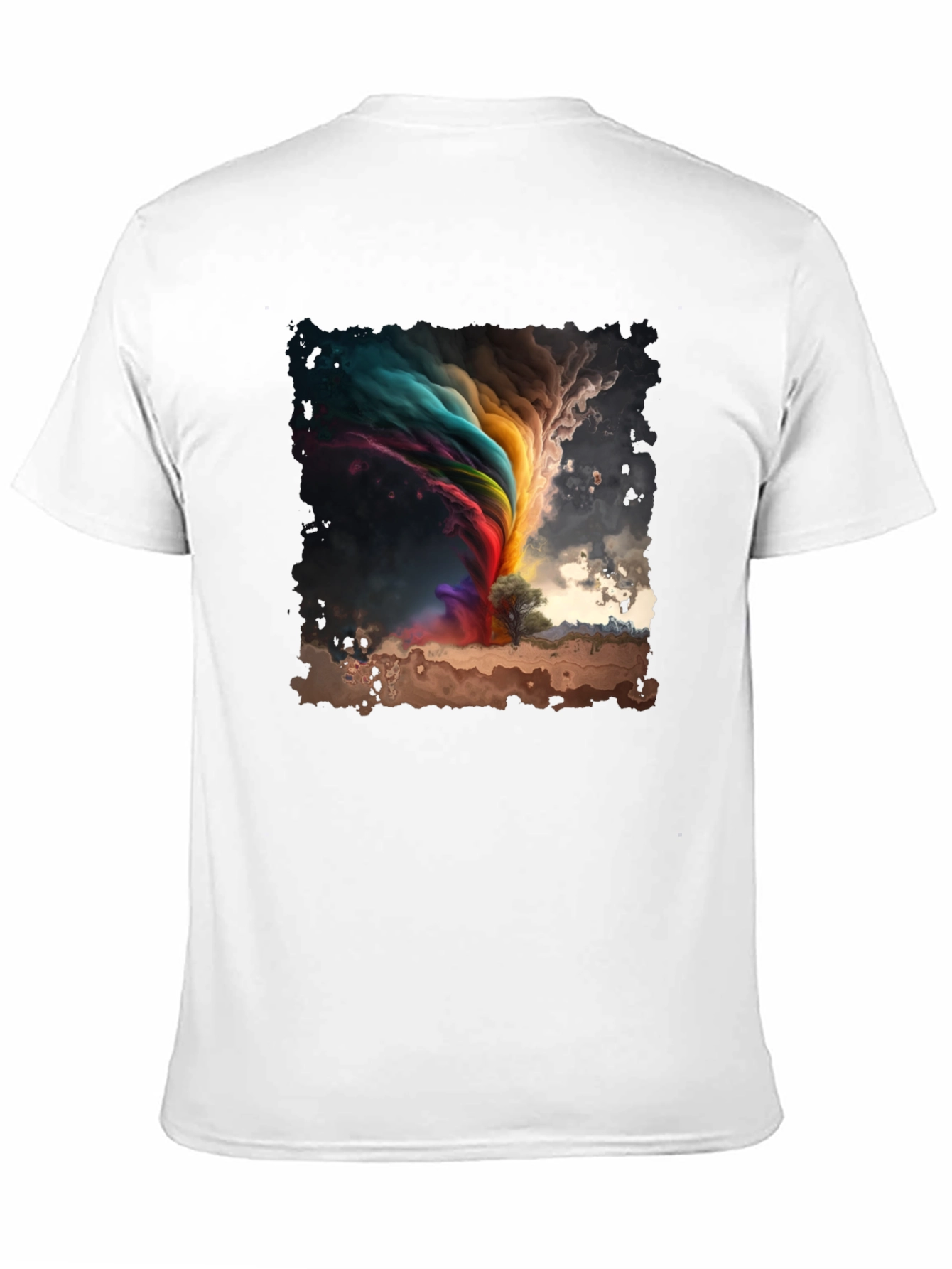 Black Rainbow Tornado Graphic Tee - Stylish Comfort view 11