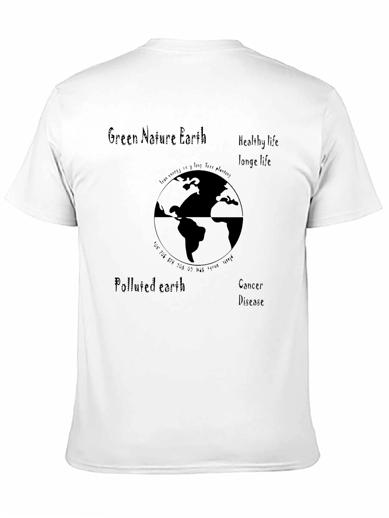 Black Eco-Friendly Earth Graphic T-Shirt view 11
