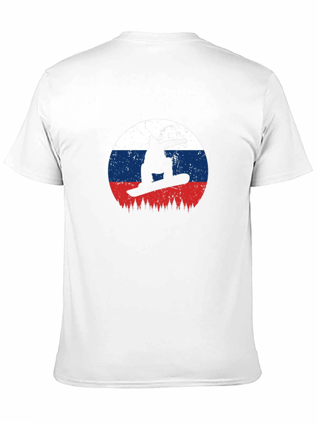 Black Snowboard Russia Flag T-Shirt view 11
