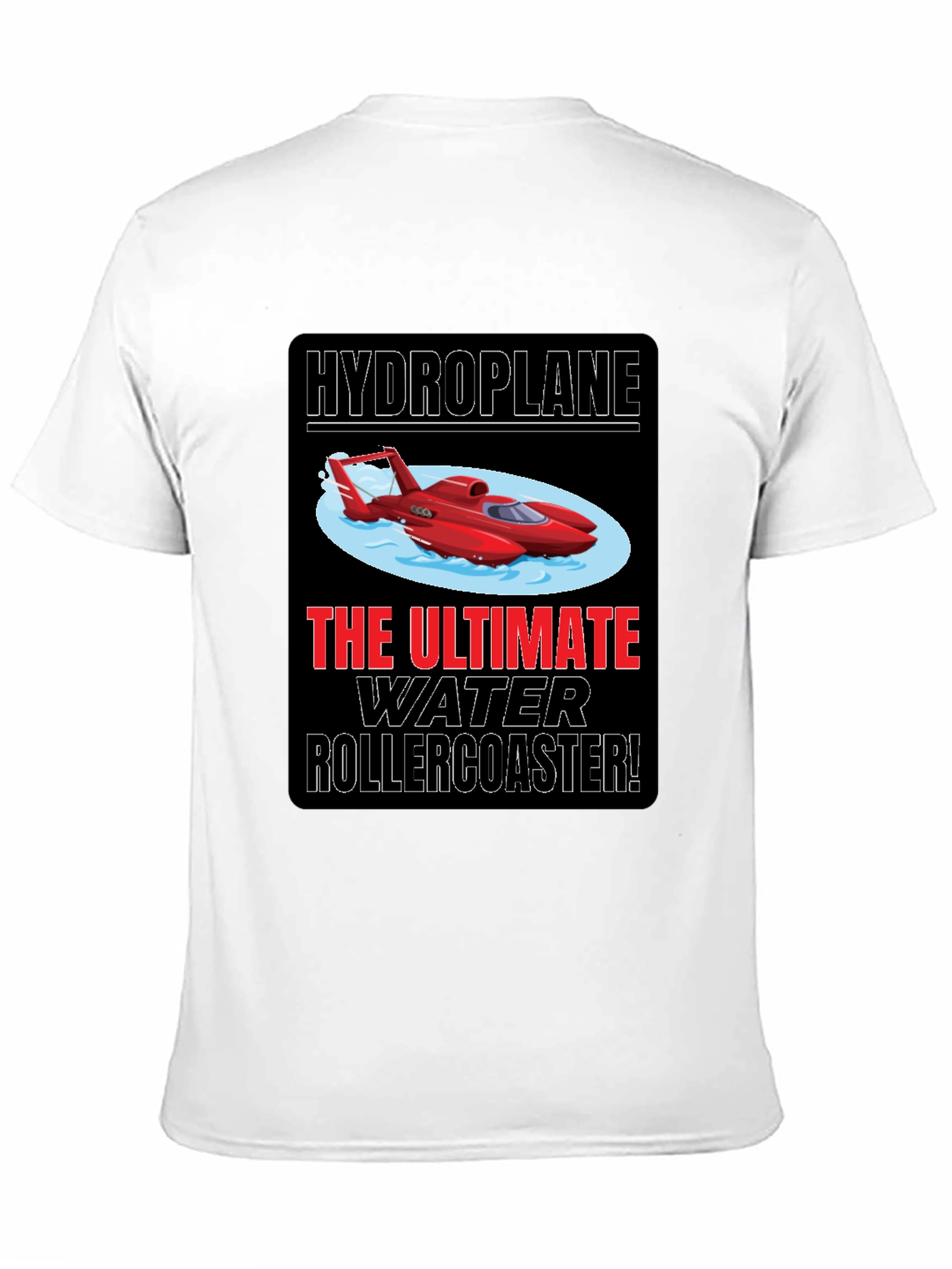 Black Hydroplane Water Rollercoaster Graphic Tee view 11