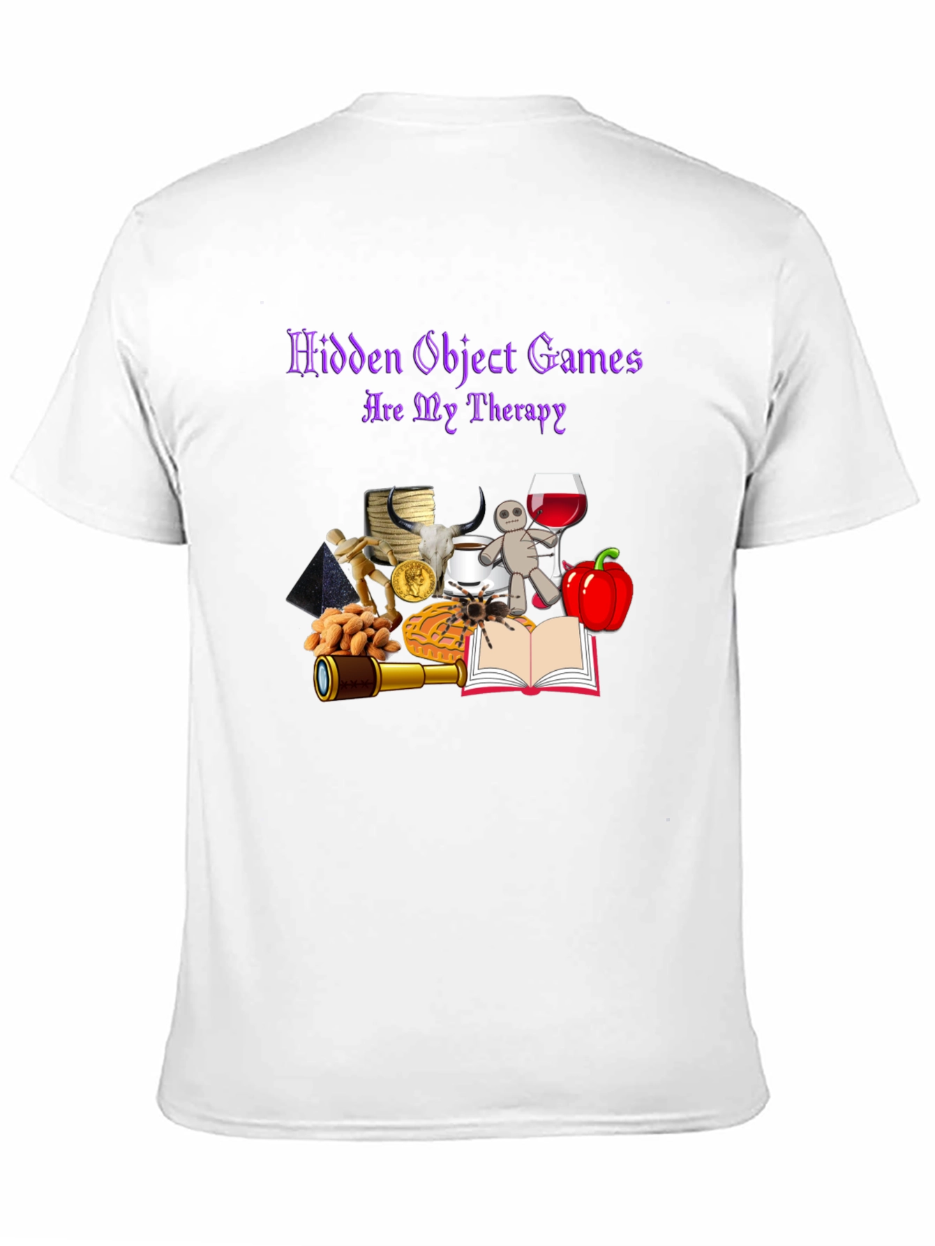 Black Hidden Object Games Therapy T-Shirt view 11