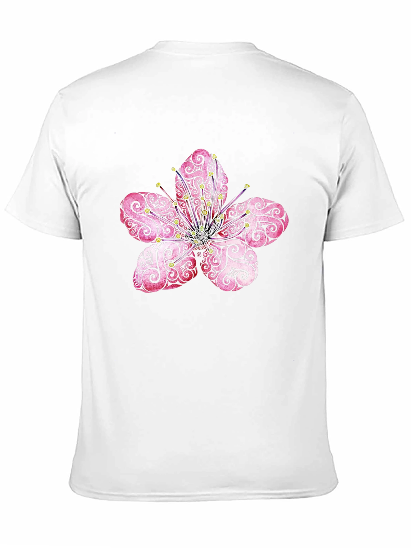 Black Floral Mandala Print Black T-Shirt view 11