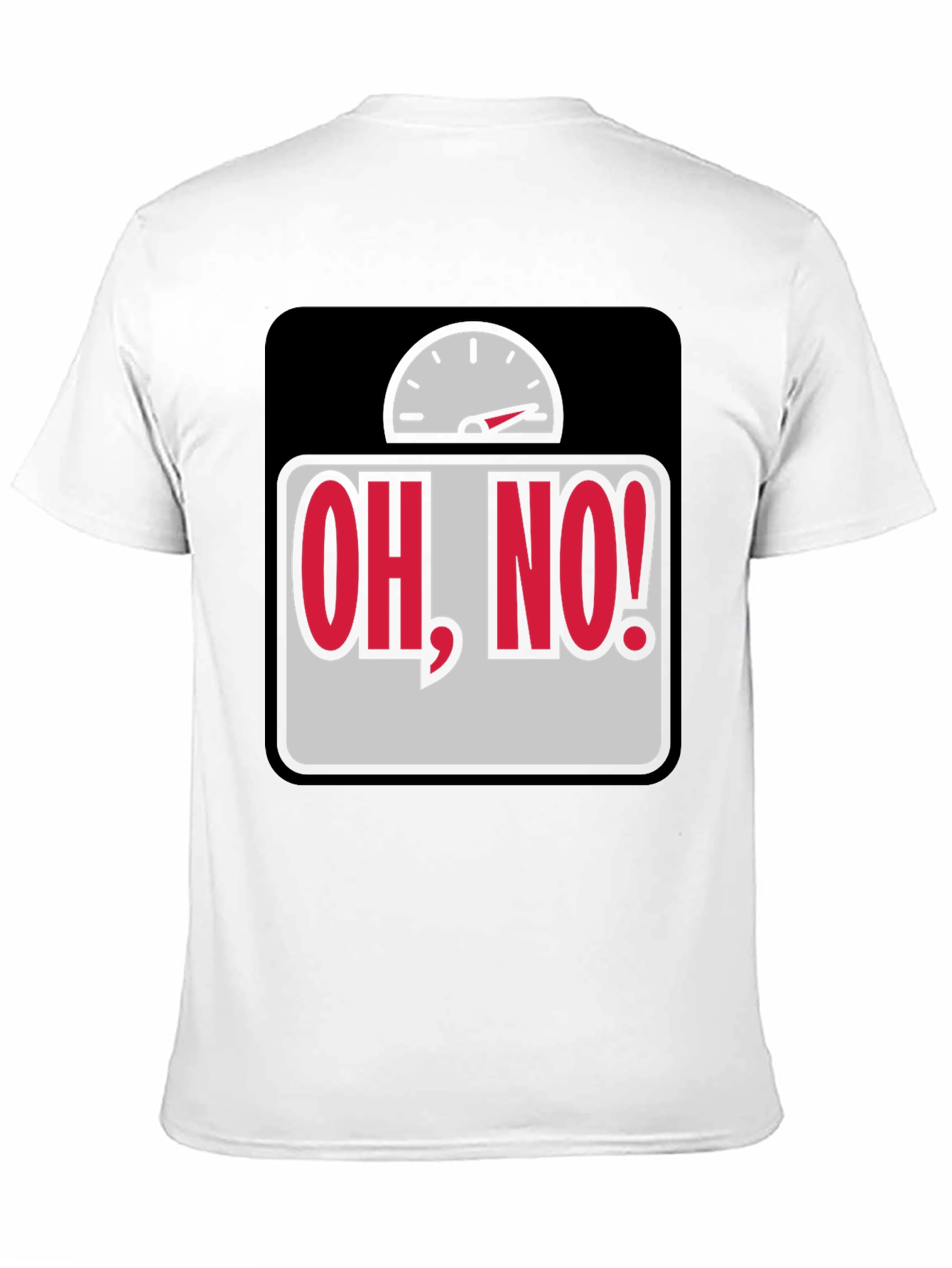 Black Oh, No! Scale Graphic T-Shirt - Weight Humor Tee view 11