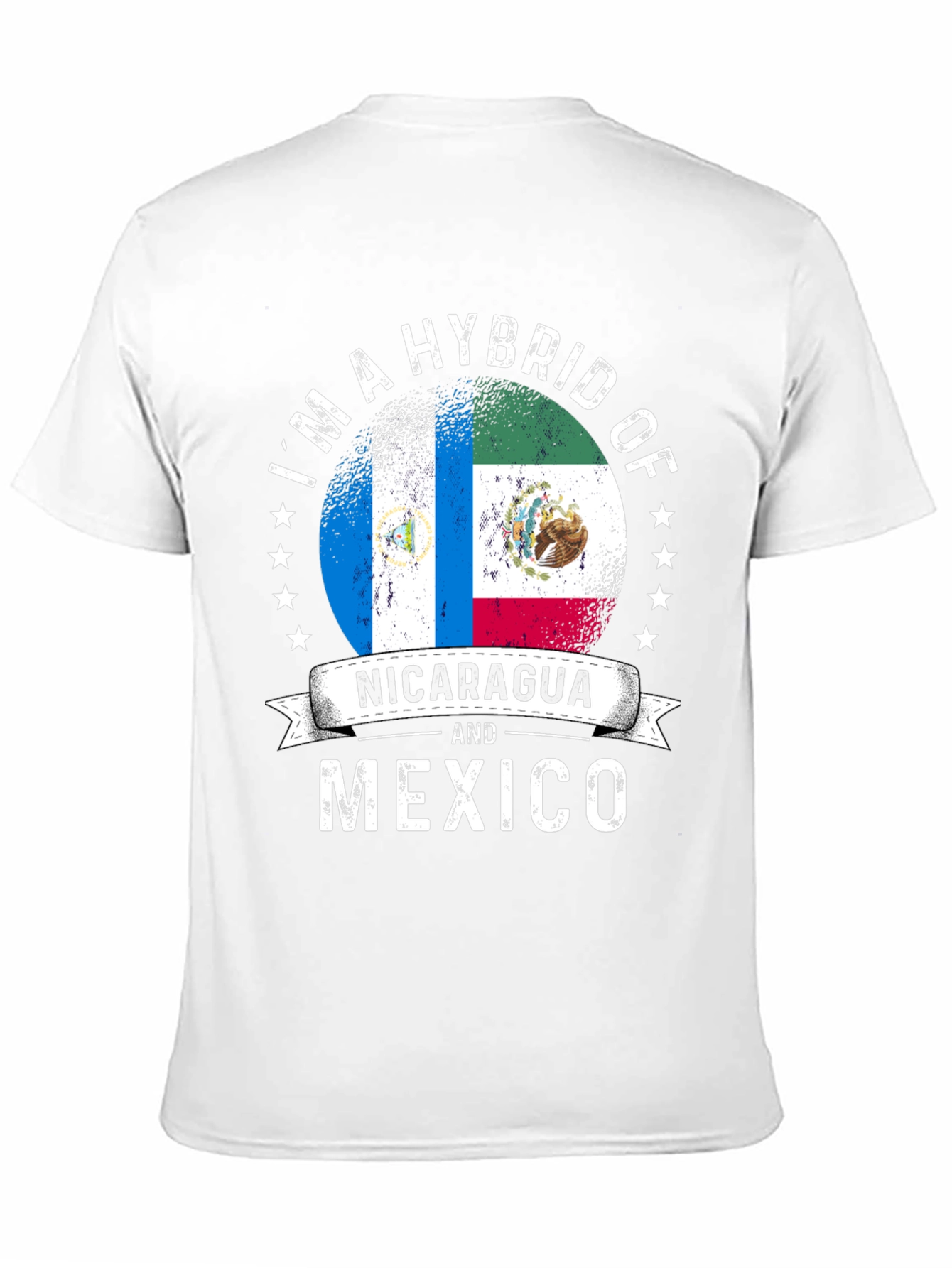Black Nicaragua and Mexico Hybrid Pride T-Shirt view 11