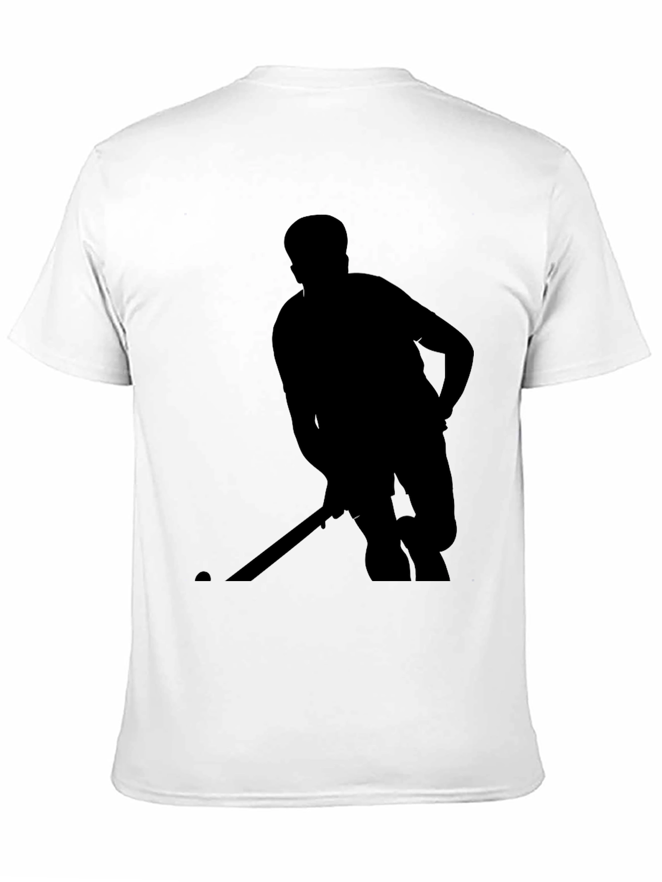 Black Hockey Player Silhouette T-Shirt view 11