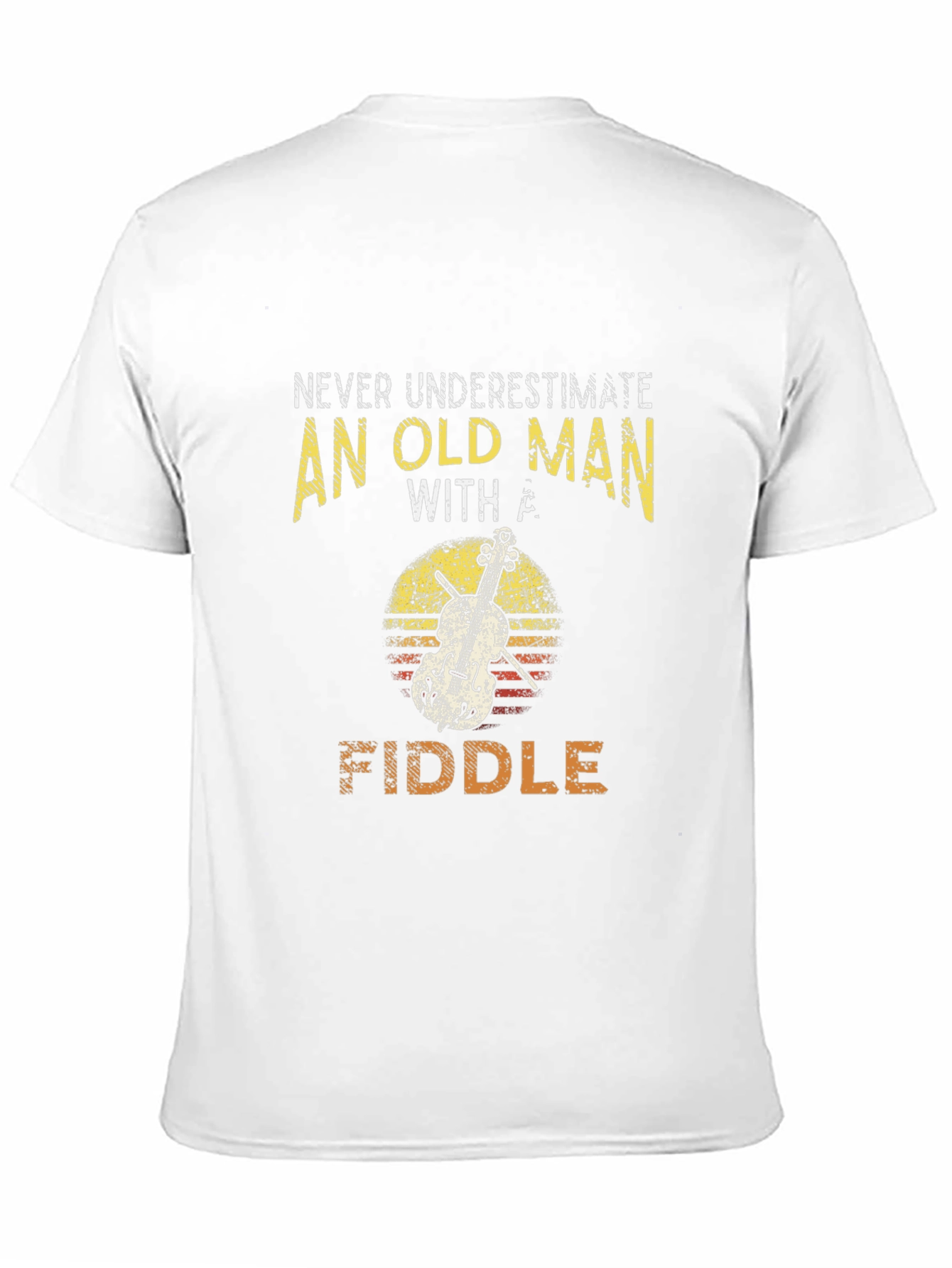 Black Never Underestimate an Old Man with a Fiddle T-Shirt view 11