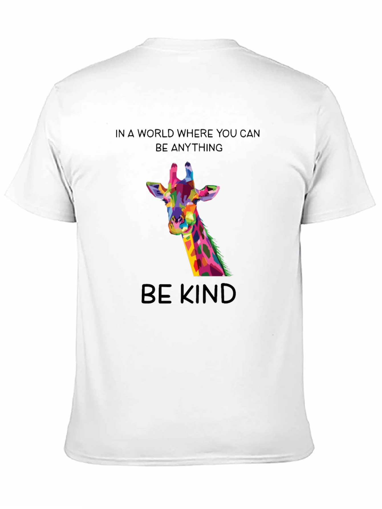 Black Be Kind Giraffe Tee - Unique Colorful Design view 11