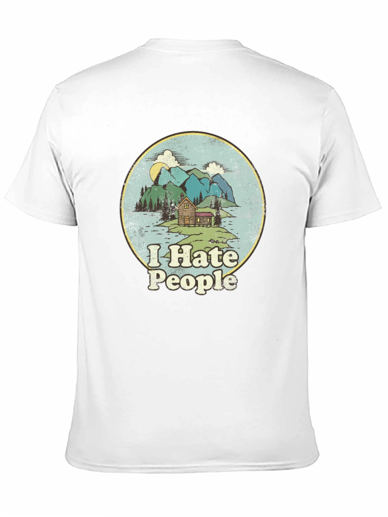 Black I Hate People T-Shirt - Cabin in the Mountains Graphic Tee view 11