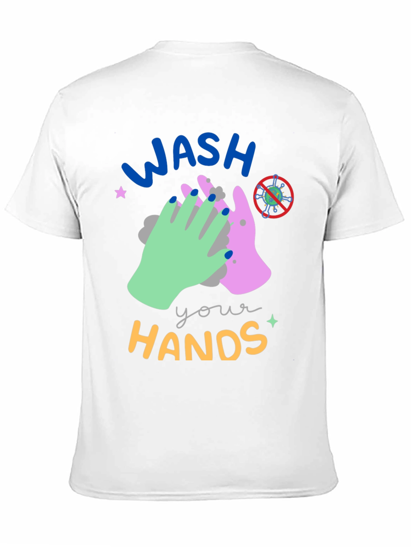 Black Wash Your Hands Graphic Tee - Black view 11