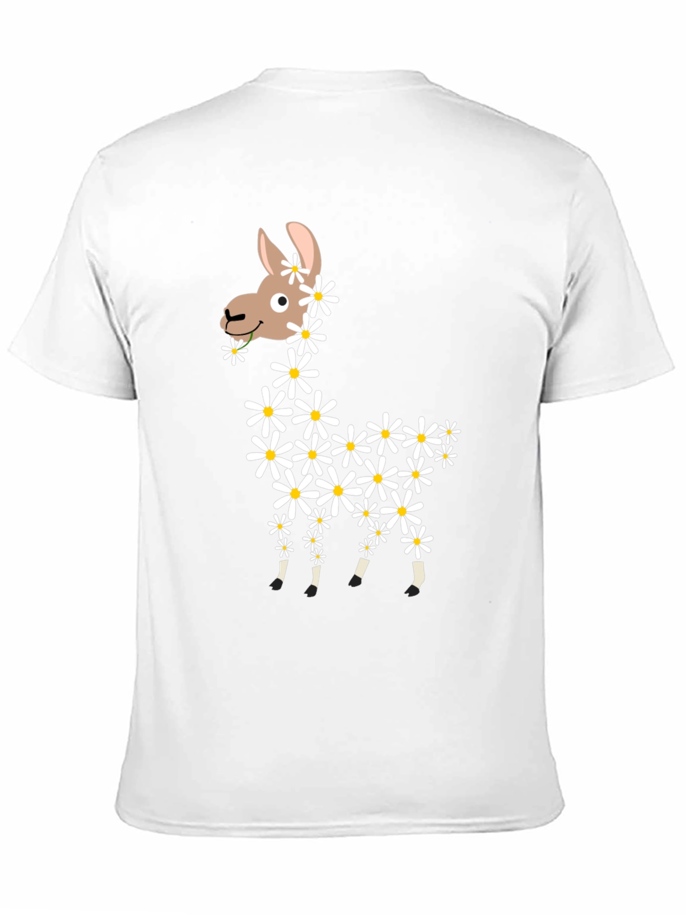 Black Llama Flower Graphic Tee - Cute & Casual Black T-Shirt view 11