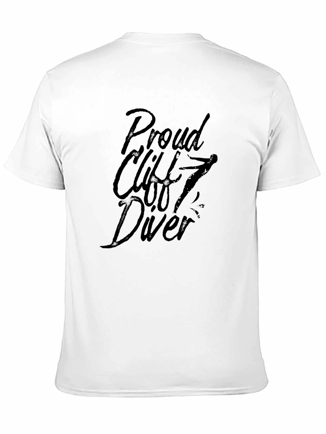 Black Proud Cliff Diver Black Graphic T-Shirt view 11