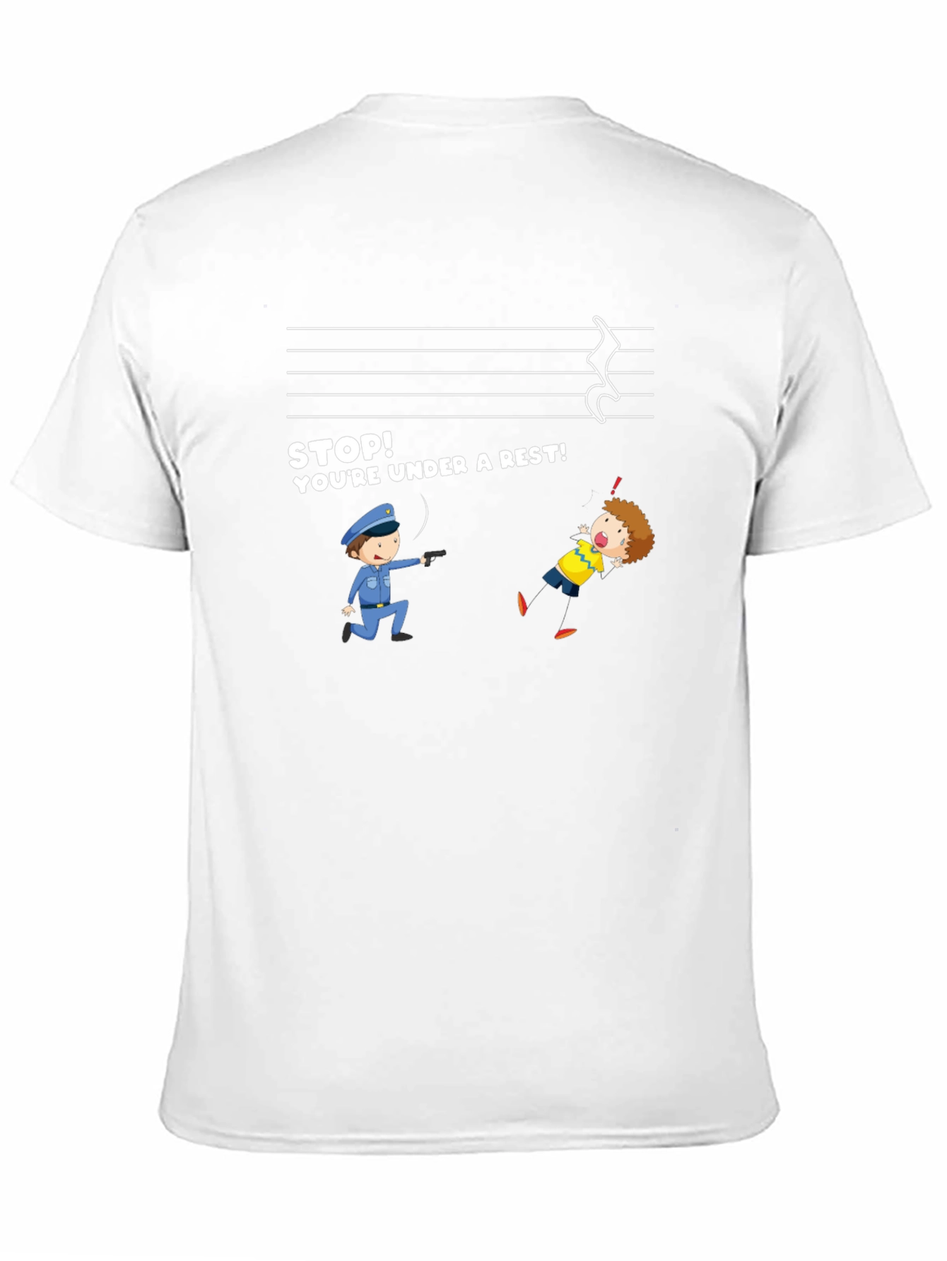 Black Funny Music Rest T-Shirt - Under a Rest view 11