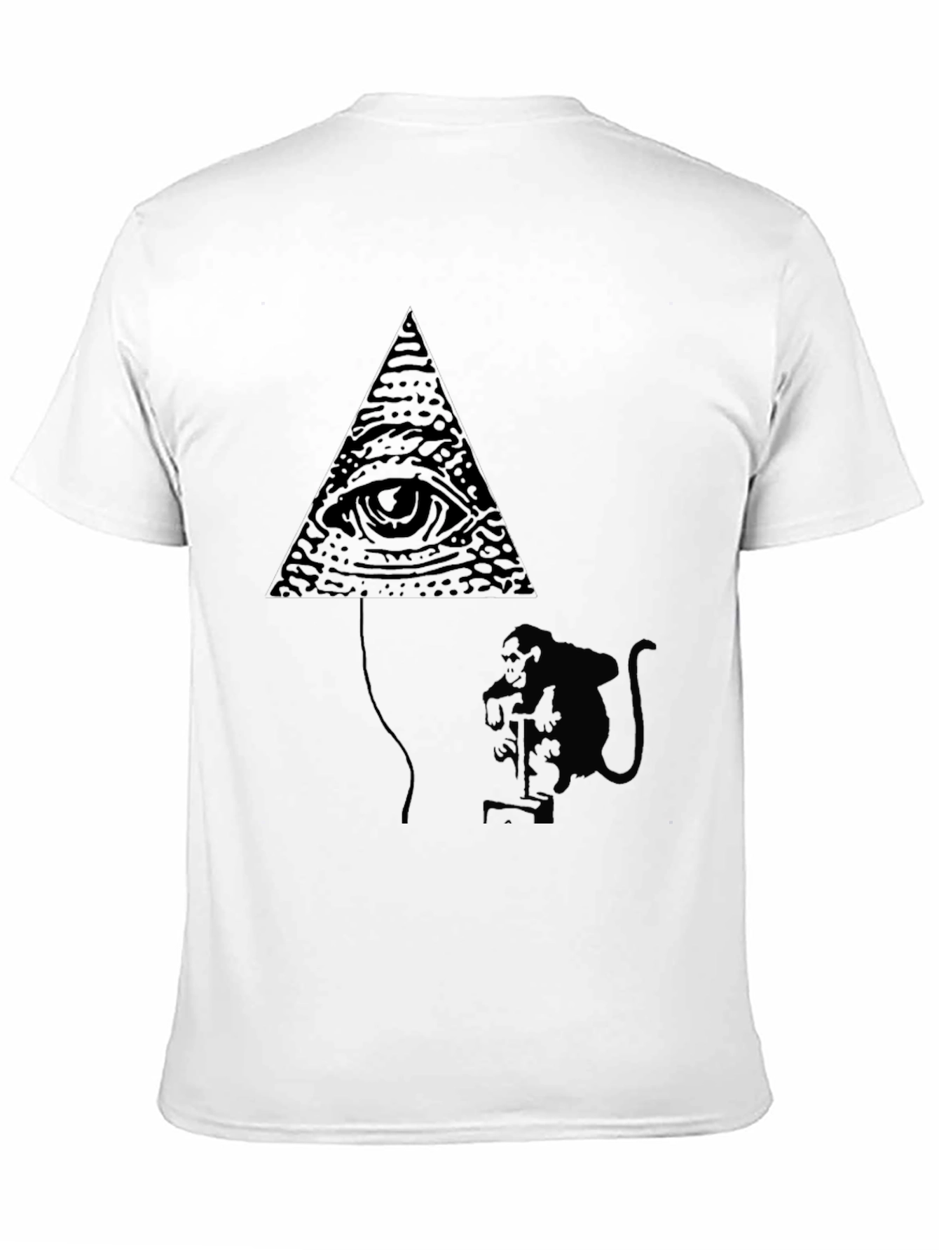Black Illuminati Monkey Balloon Black T-Shirt view 11
