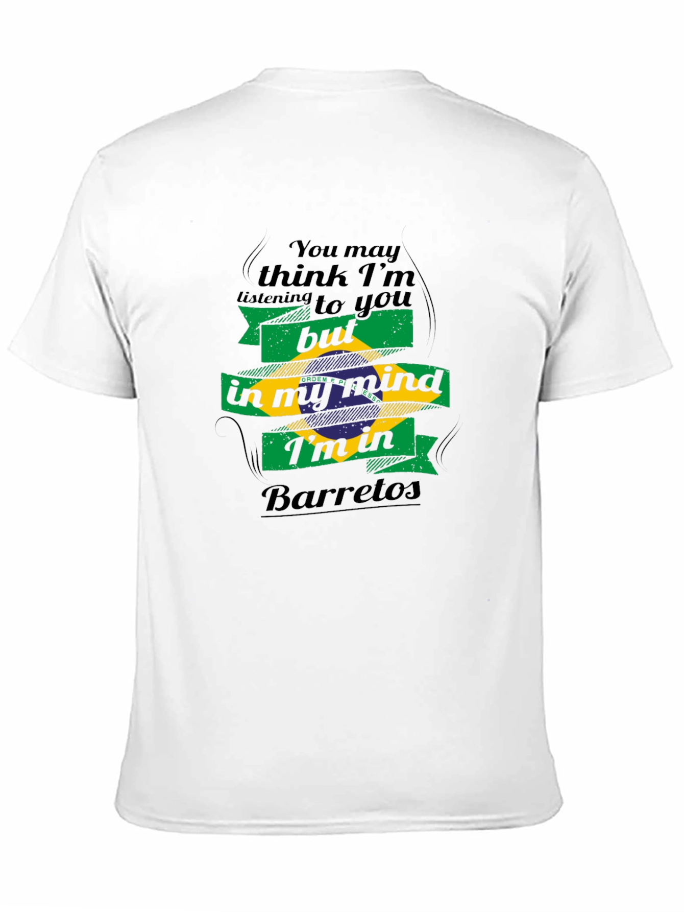 Black Brazil Flag Barretos Mind T-Shirt view 11