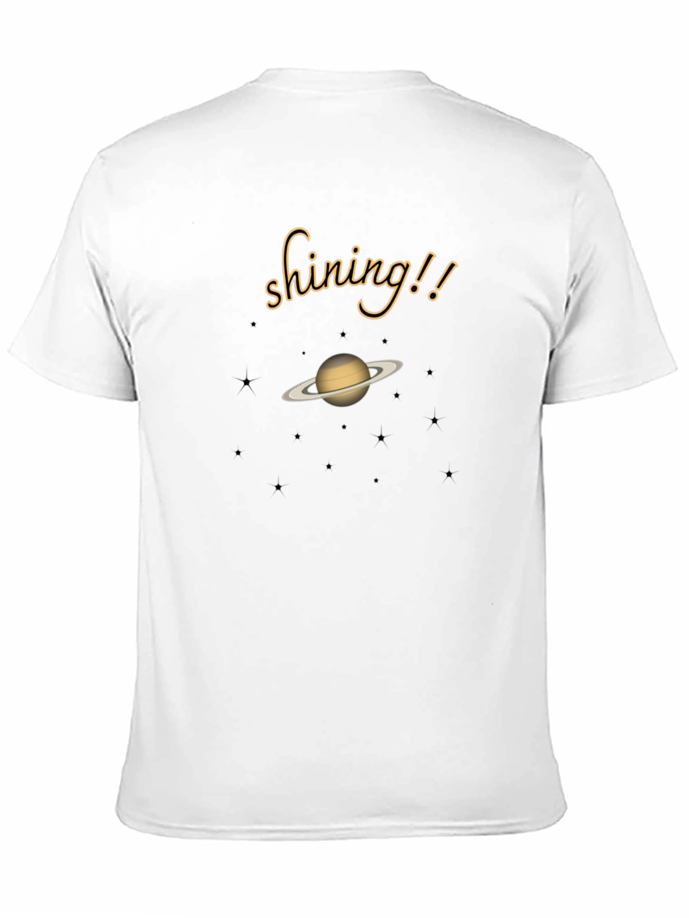 Black Shining Saturn Graphic Tee - Black Cotton T-Shirt view 11