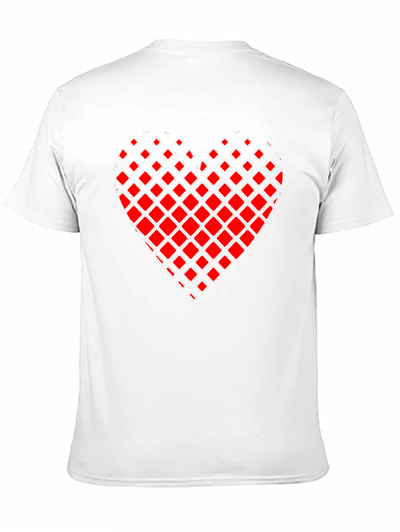 Black Red Square Heart Graphic Tee - Men's Black T-Shirt view 11