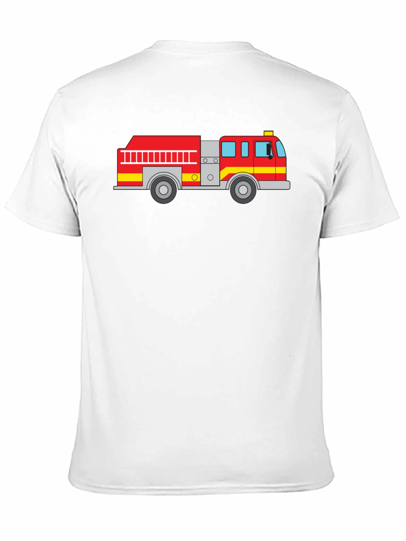 Black Fire Truck Graphic Tee - Black Cotton T-Shirt view 11