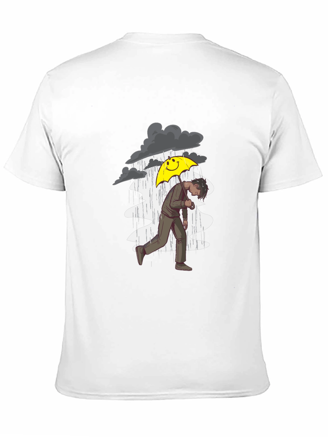 Black Rainy Day Graphic Tee - Men's Black T-Shirt view 11