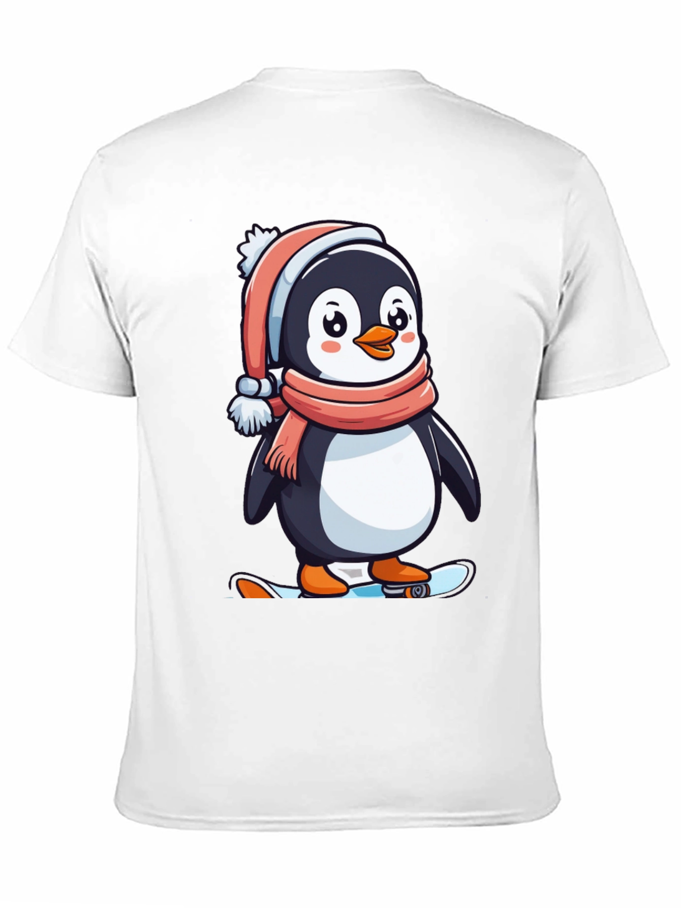 Black Penguin Skateboarder Black T-Shirt view 11