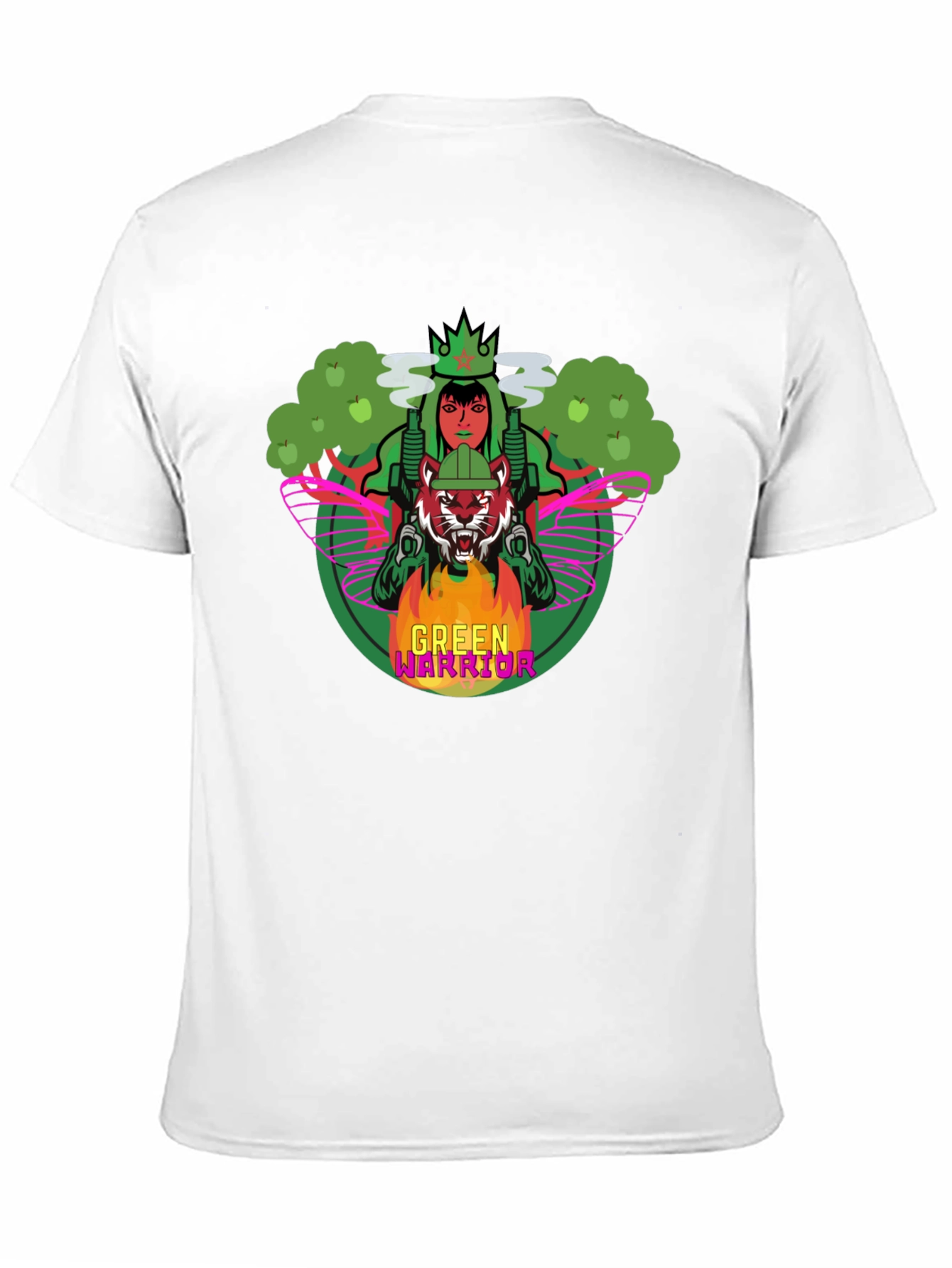 Black Green Warrior Graphic Print T-Shirt view 11