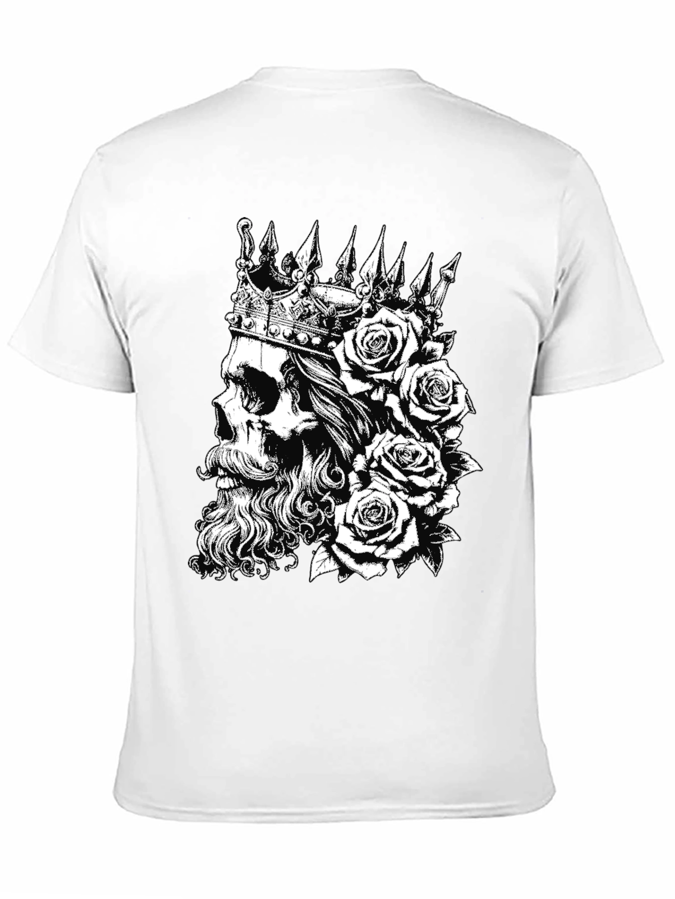 Black Skull King Rose T-Shirt - Black view 11