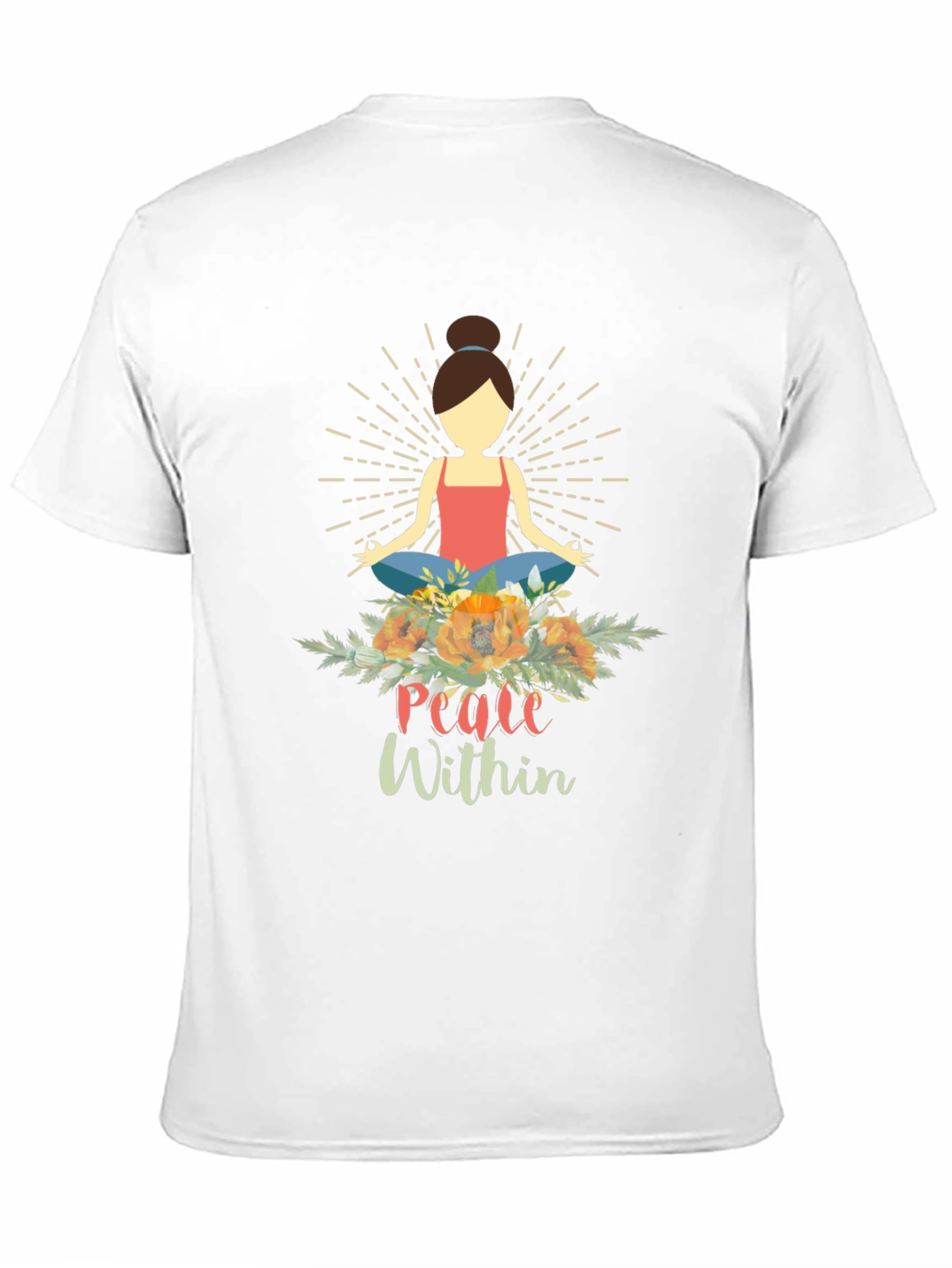 Black Peace Within Yoga Graphic T-Shirt view 11