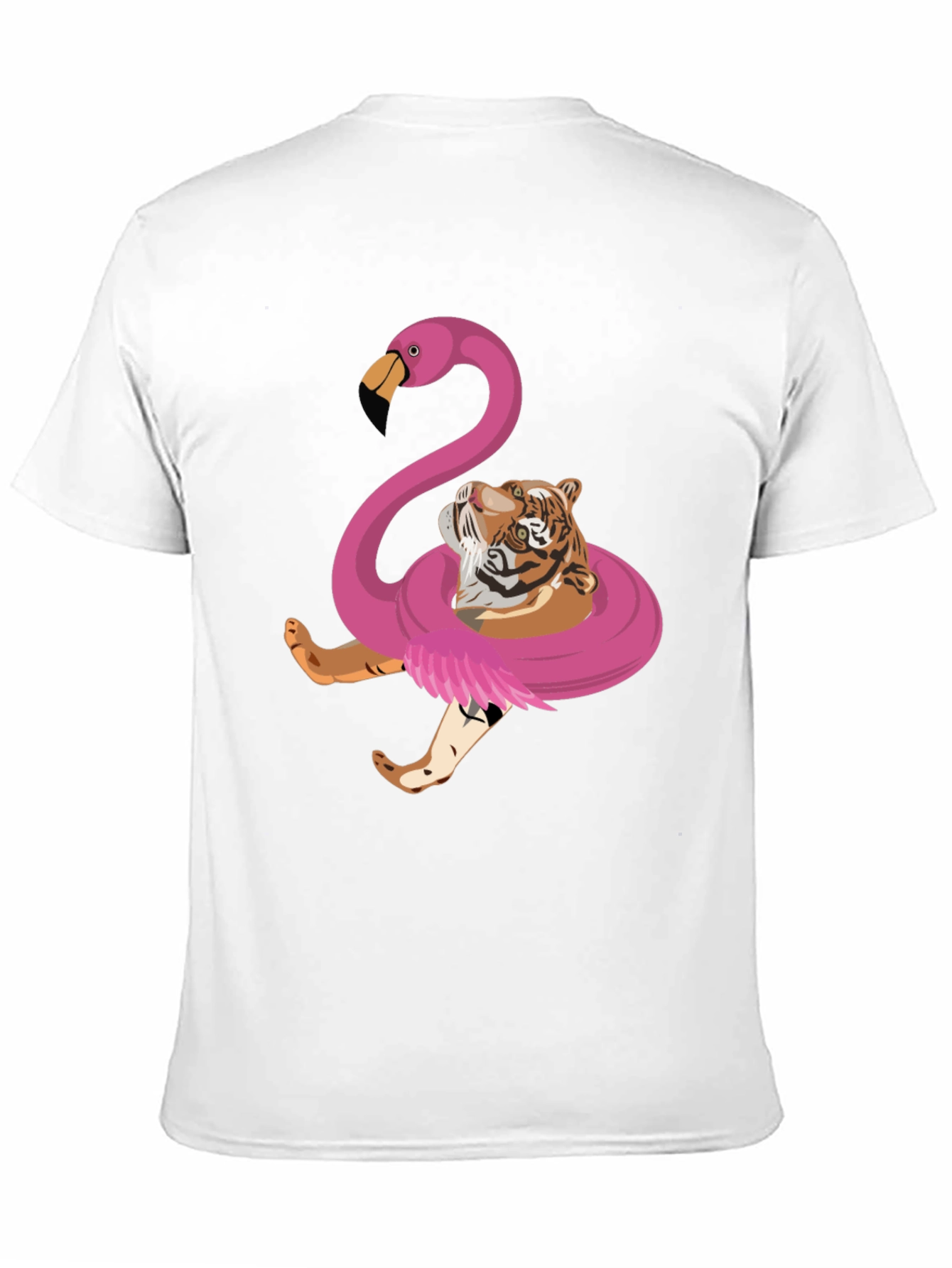 Black Tiger Flamingo Float T-Shirt - Quirky Animal Graphic Tee view 11