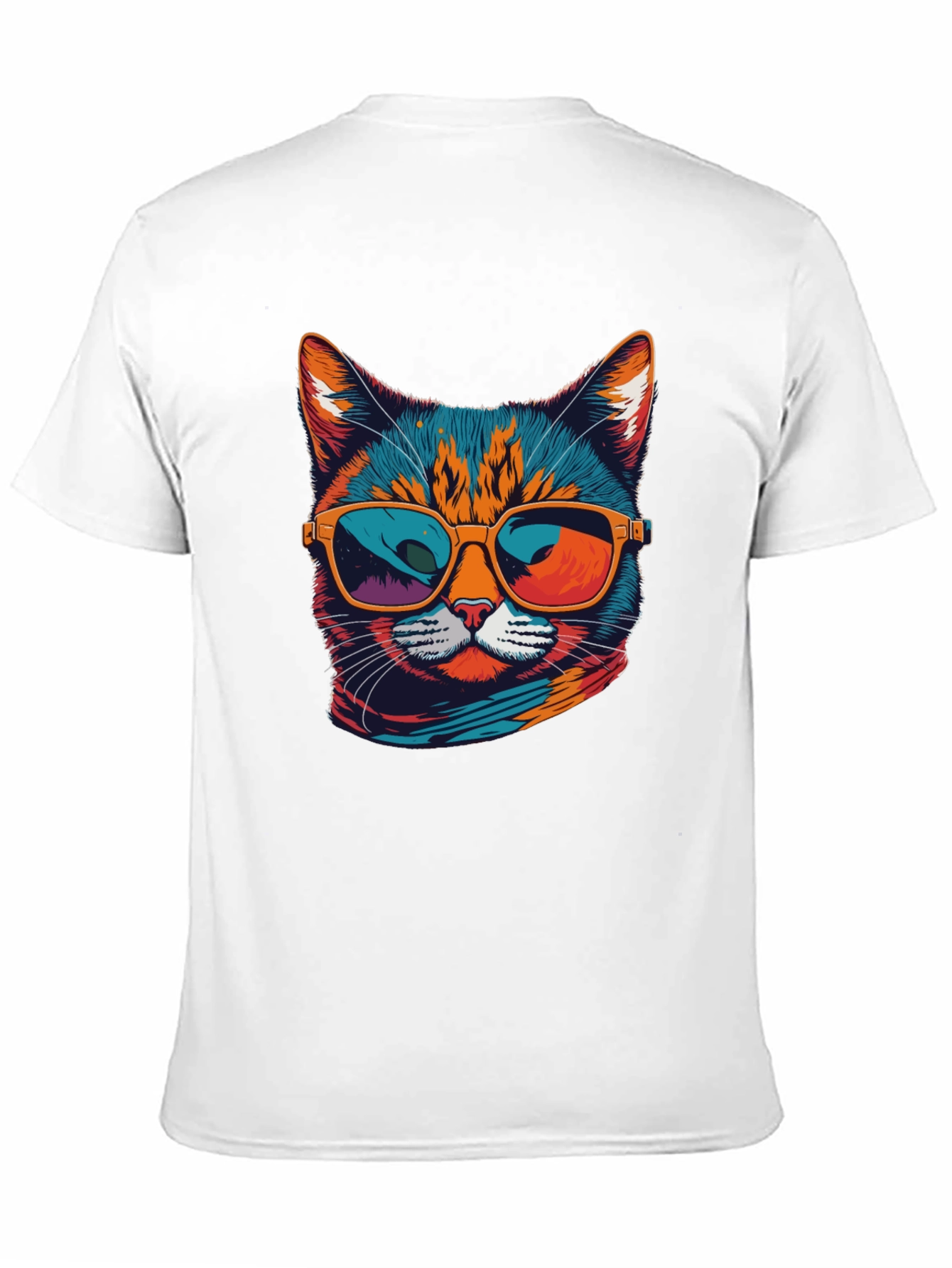 Black Cool Cat Graphic Tee - Unisex Black T-Shirt view 11
